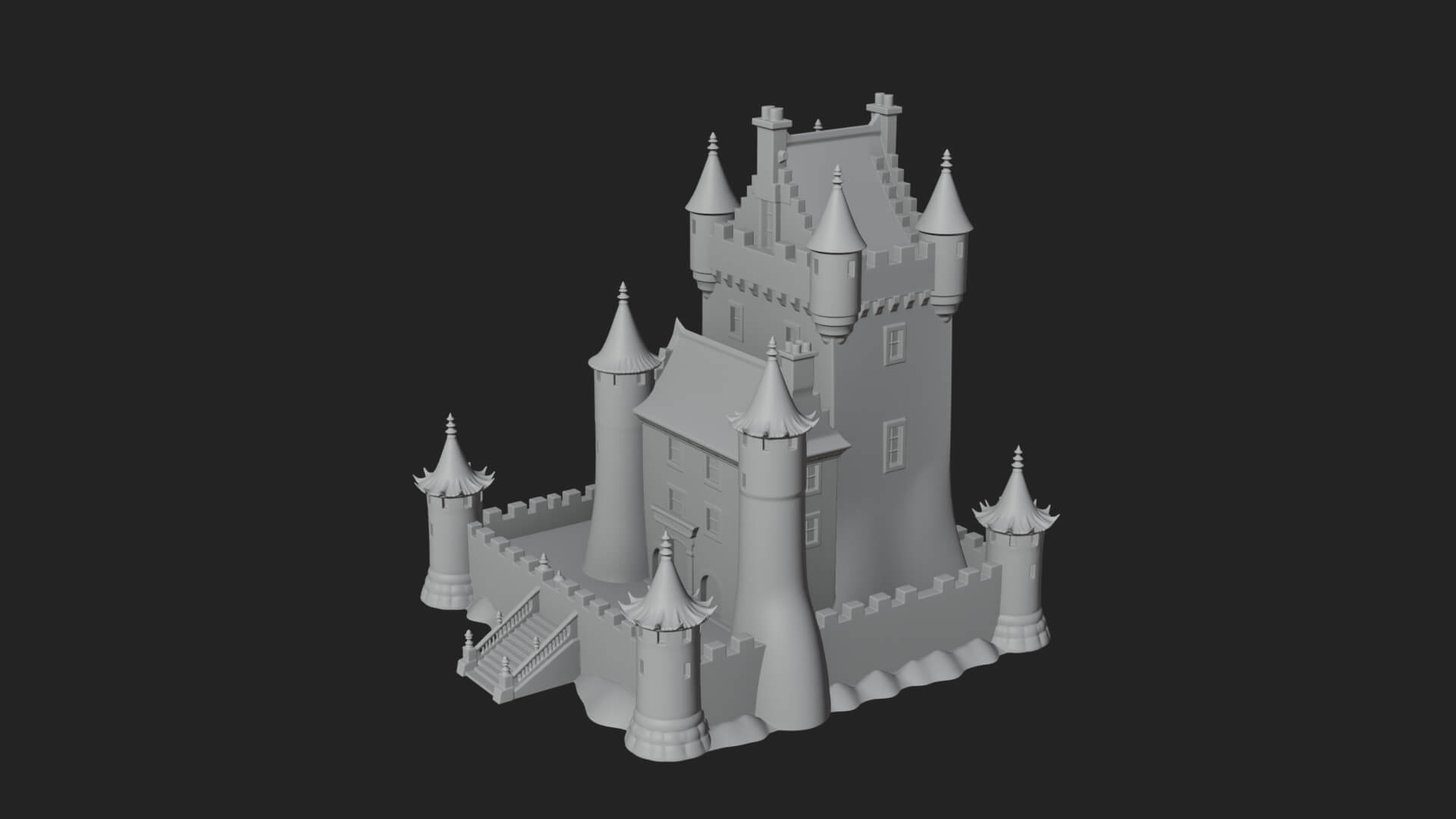 Fairy Tale Castle Design 34 3D Print Model 3D Model
