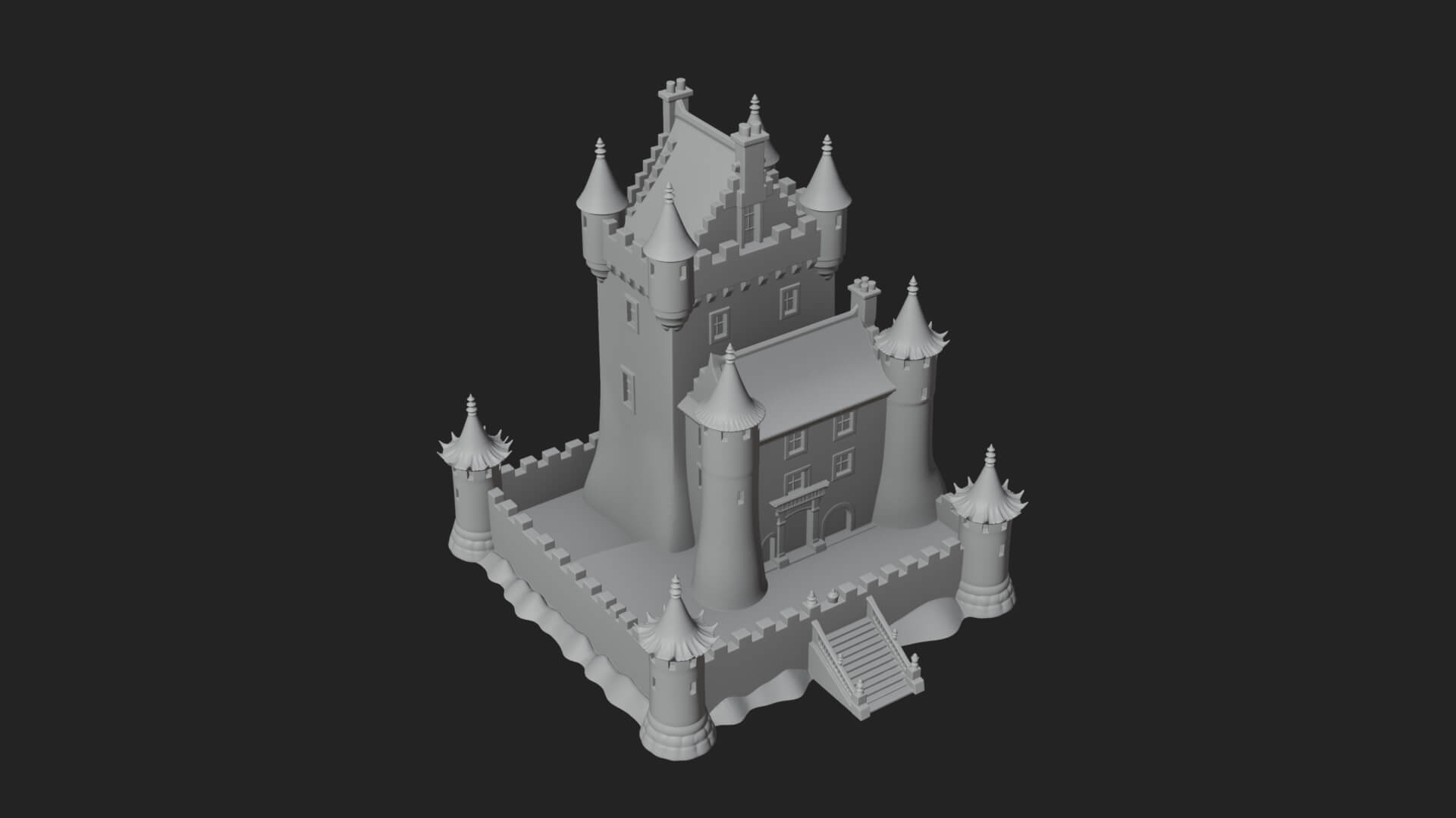 Fairy Tale Castle Design 34 3D Print Model 3D Model