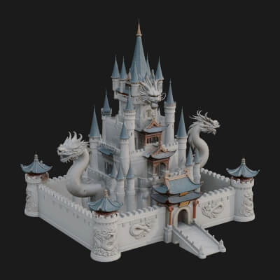 Fairy Tale Castle Design 7 3D Print Model