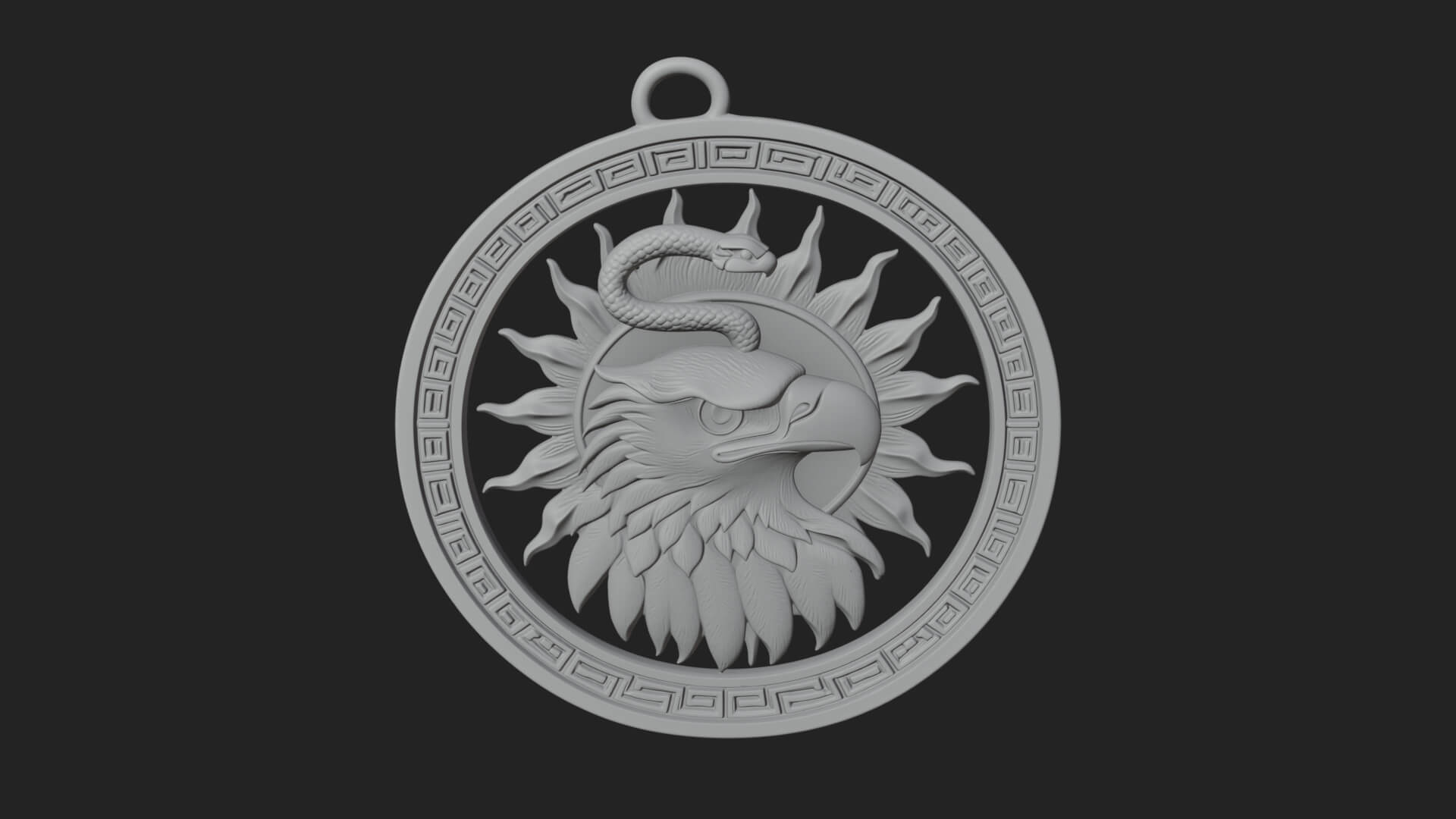 Falcon Head Oval Relief Plaque Design 1 3D Print Model 3D Model