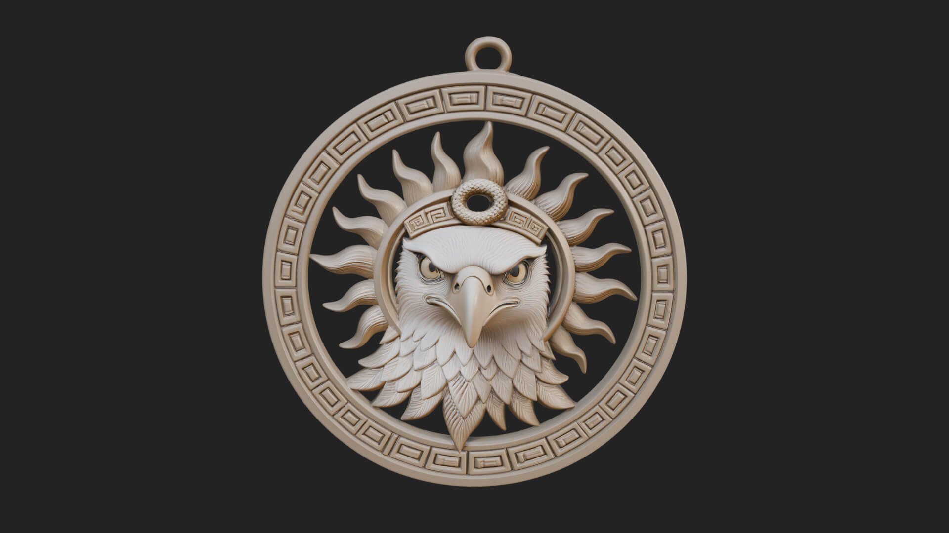 Falcon Head Oval Relief Plaque Design 2 3D Print Model 3D Model