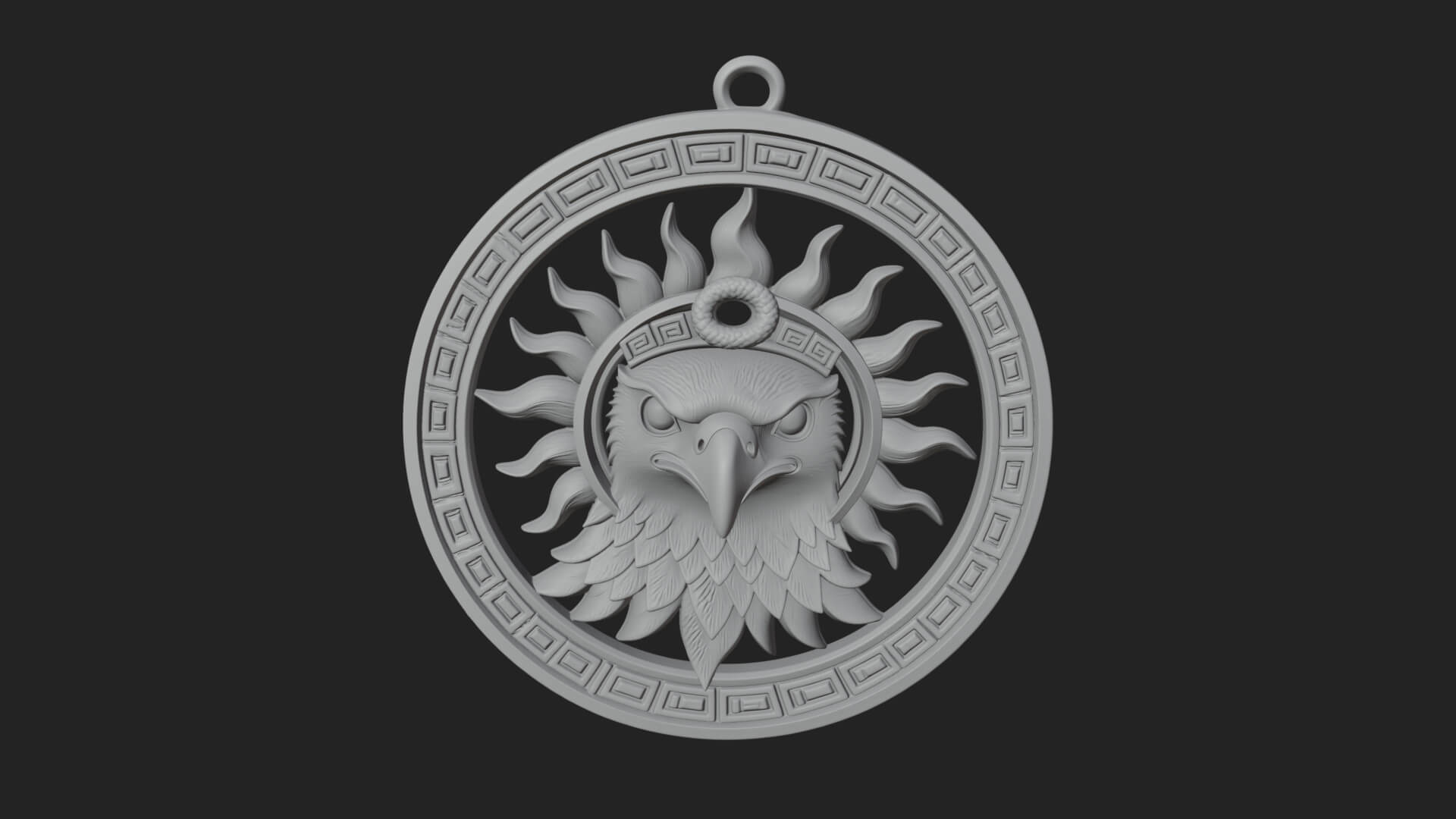 Falcon Head Oval Relief Plaque Design 2 3D Print Model 3D Model