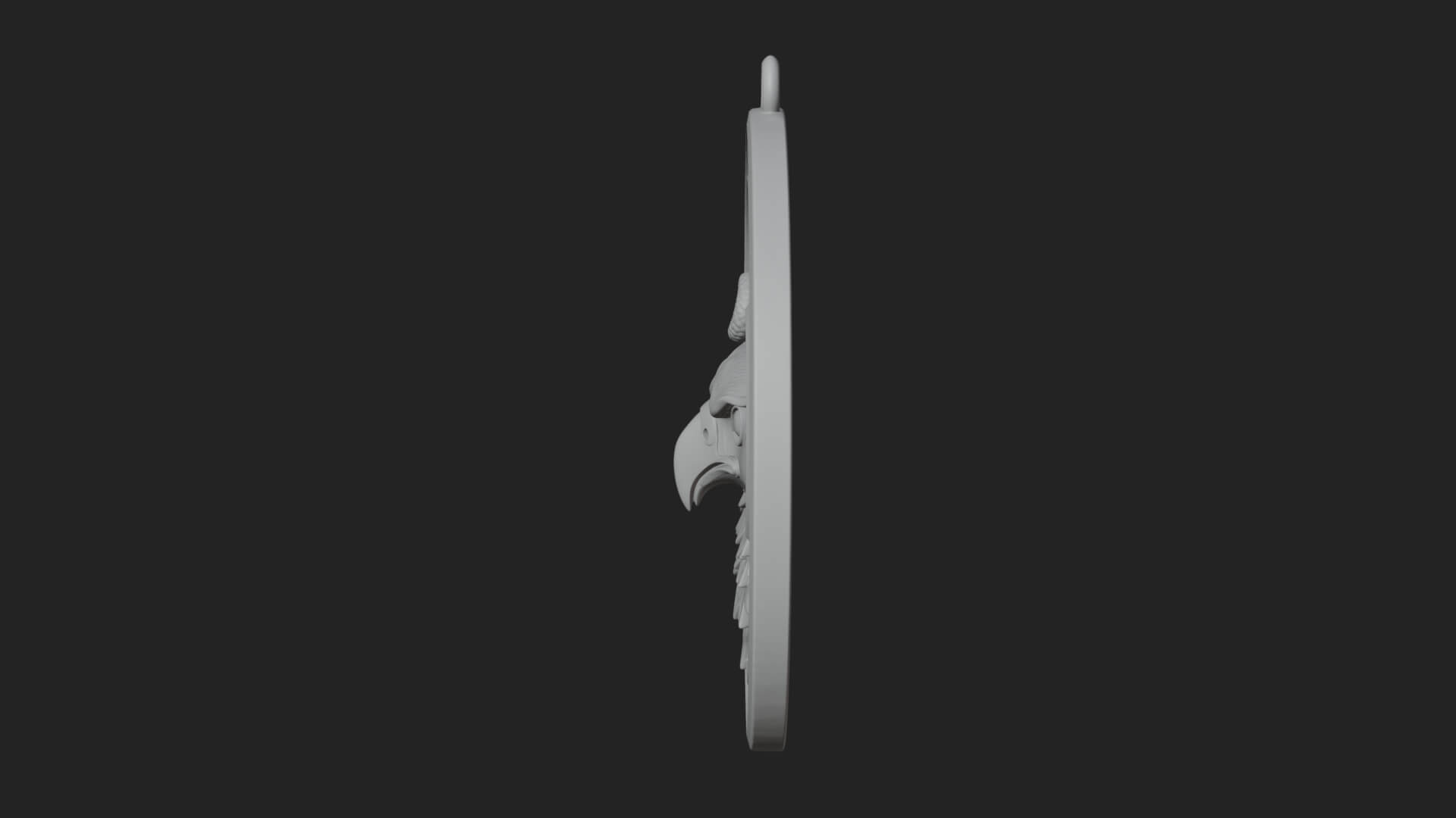Falcon Head Oval Relief Plaque Design 2 3D Print Model 3D Model