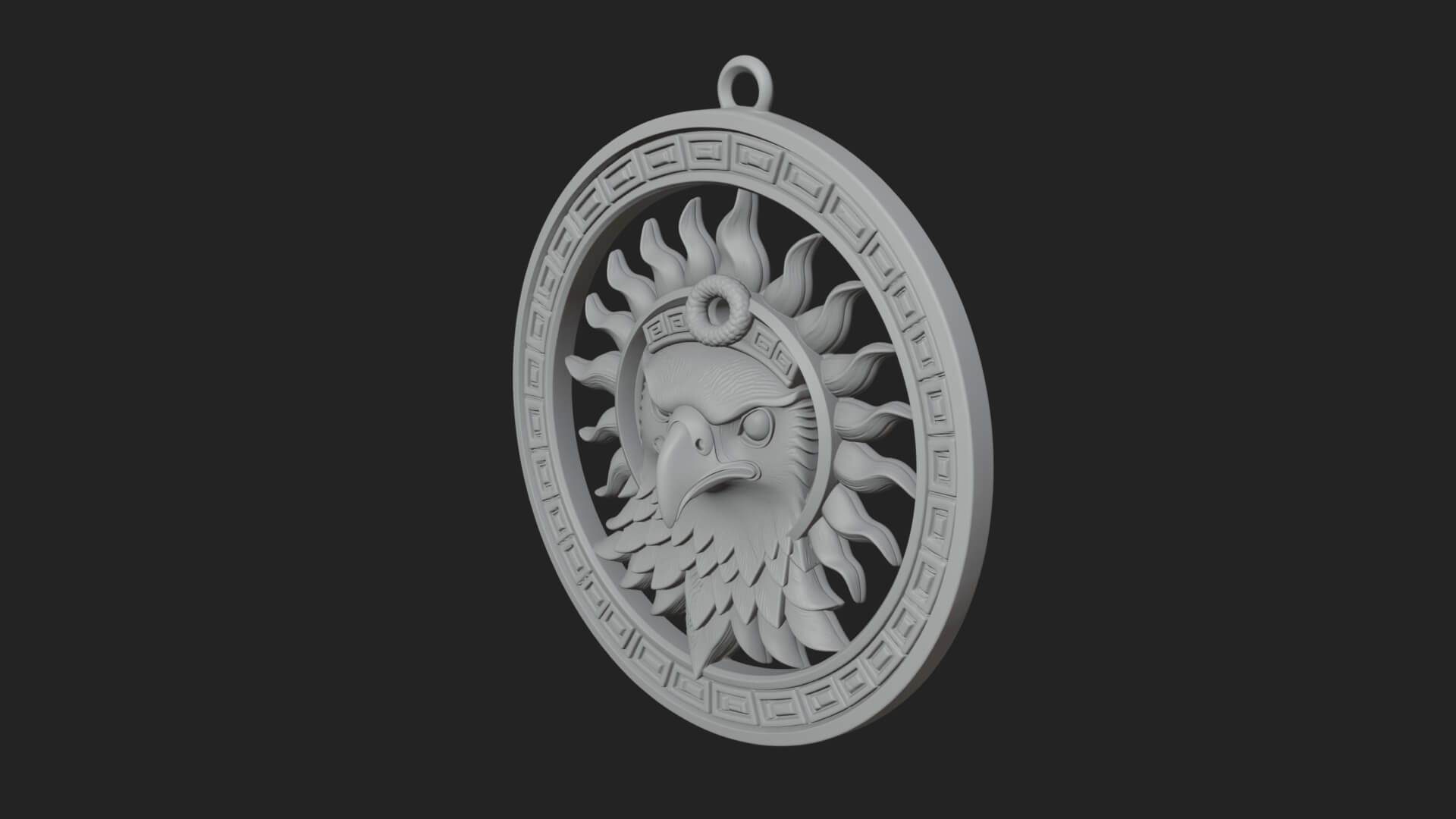 Falcon Head Oval Relief Plaque Design 2 3D Print Model 3D Model