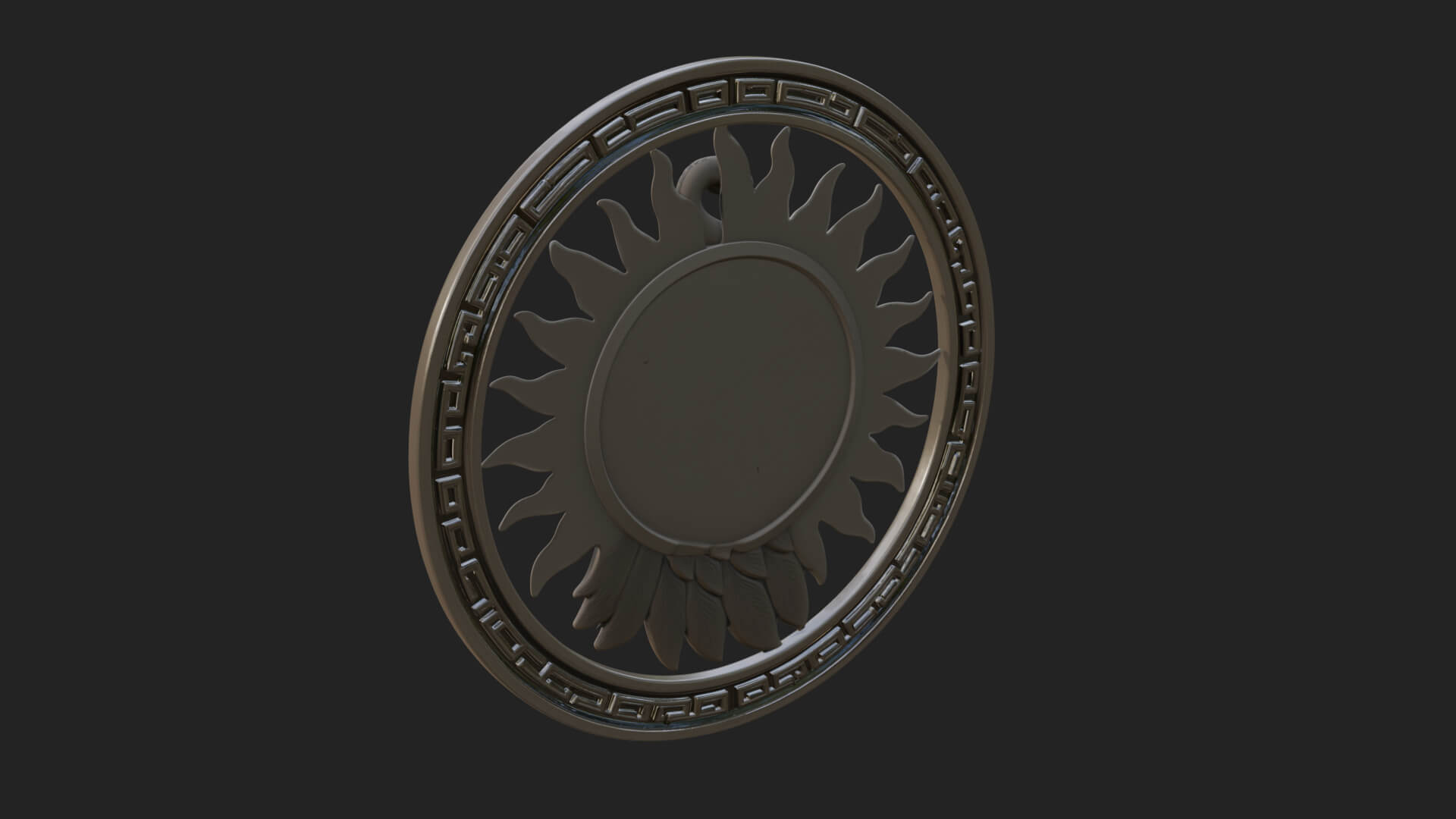 Falcon Head Oval Relief Plaque Design 3 3D Print Model 3D Model