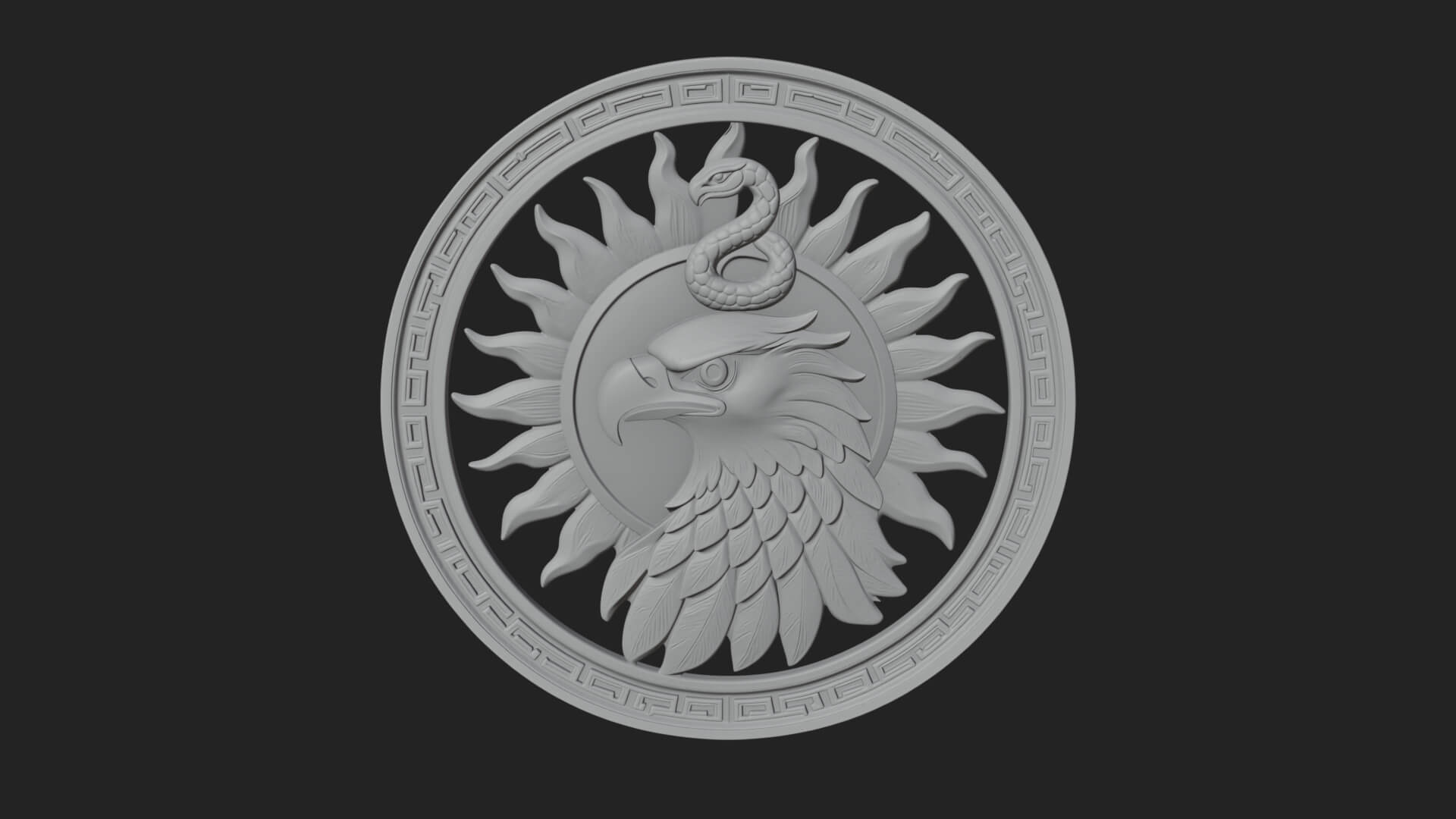 Falcon Head Oval Relief Plaque Design 3 3D Print Model 3D Model