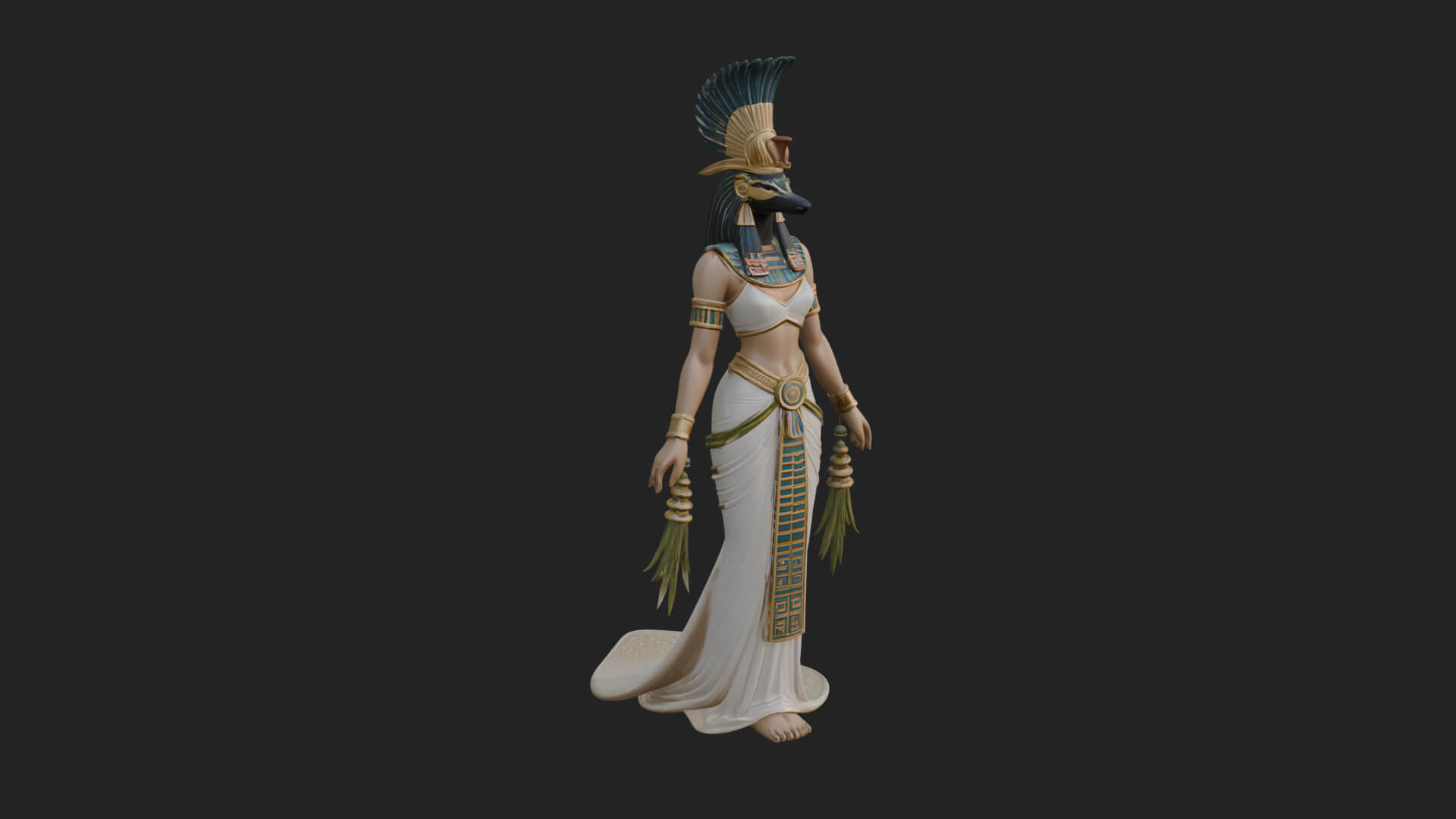 Falcon-Headed Egyptian God Statue Design 1 3D Print Model 3D Model
