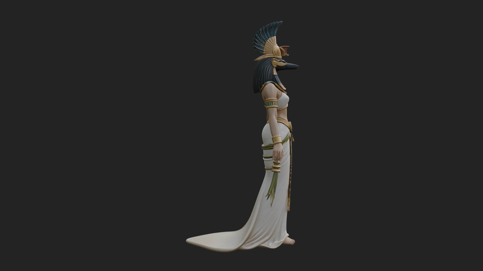 Falcon-Headed Egyptian God Statue Design 1 3D Print Model 3D Model