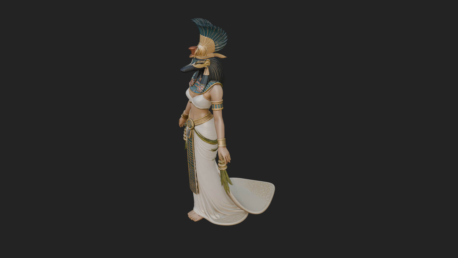Falcon-Headed Egyptian God Statue Design 1 3D Print Model 3D Model