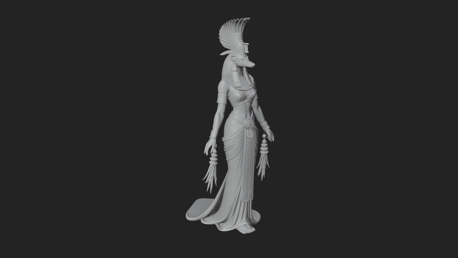 Falcon-Headed Egyptian God Statue Design 1 3D Print Model 3D Model