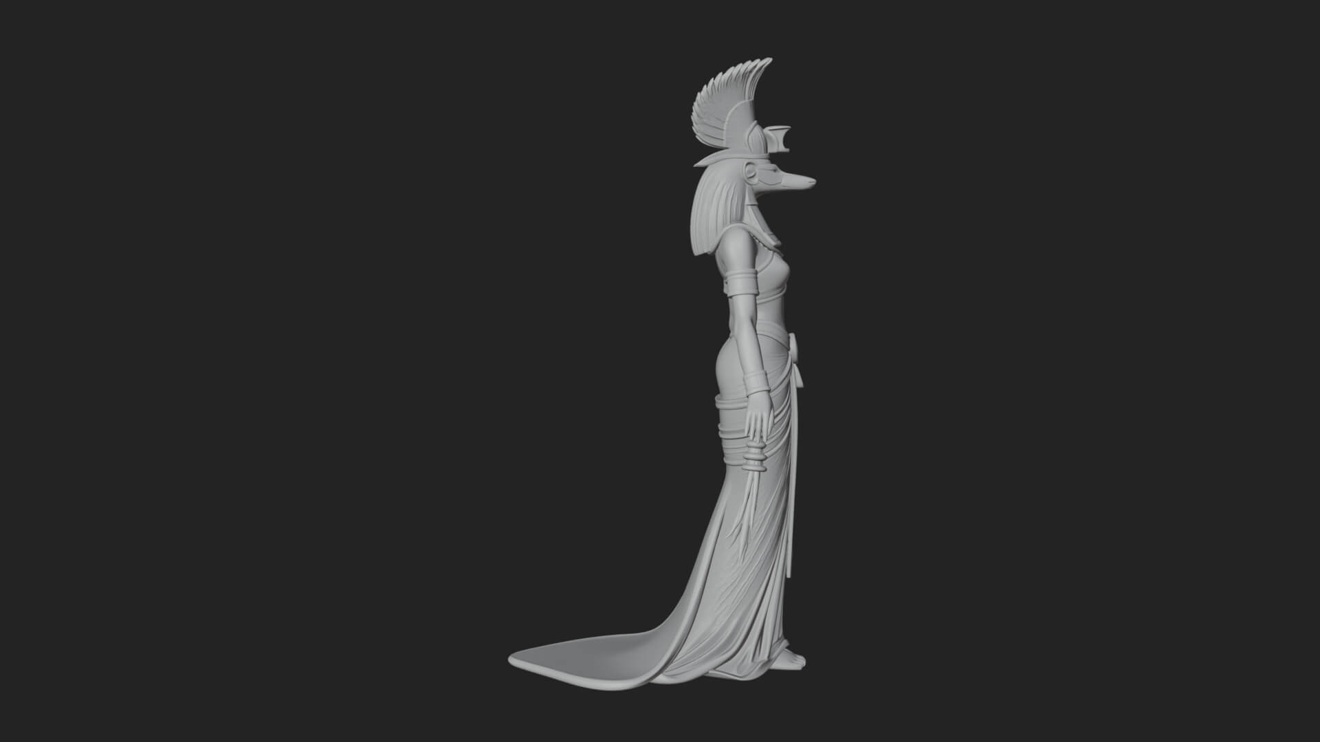 Falcon-Headed Egyptian God Statue Design 1 3D Print Model 3D Model