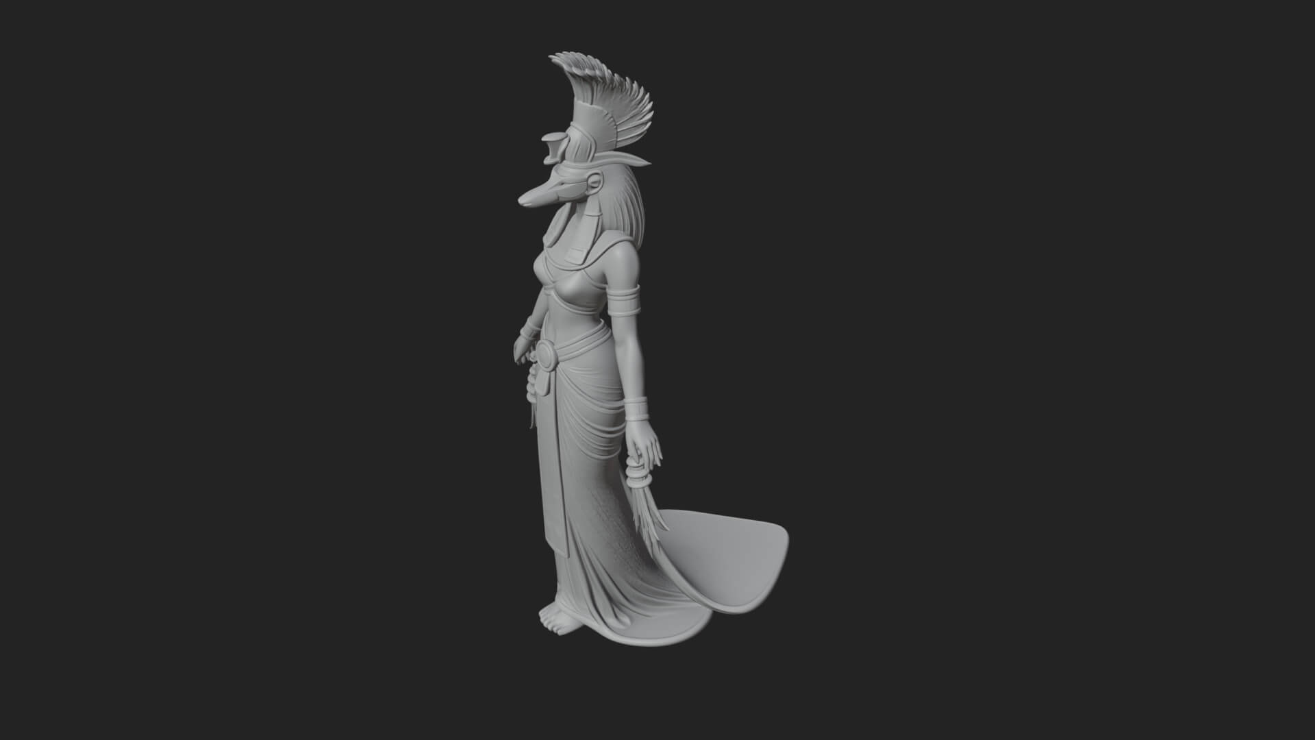 Falcon-Headed Egyptian God Statue Design 1 3D Print Model 3D Model
