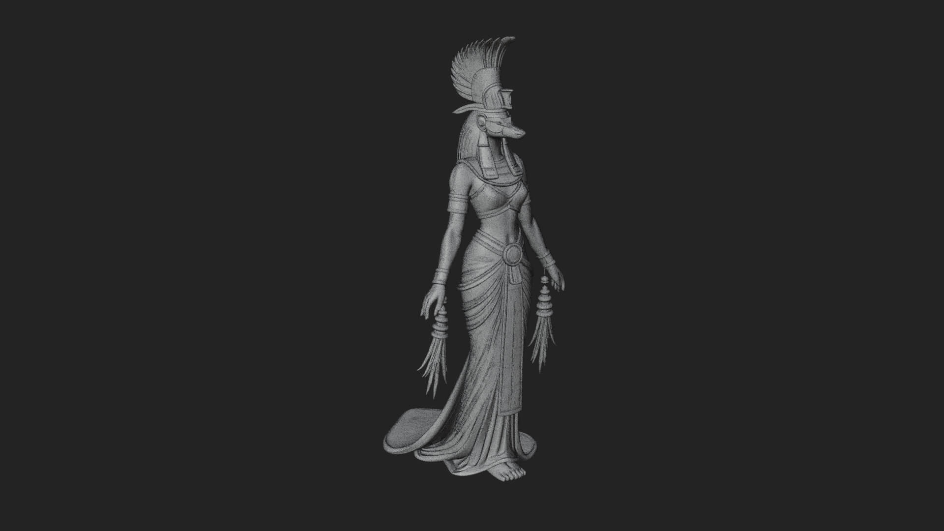 Falcon-Headed Egyptian God Statue Design 1 3D Print Model 3D Model