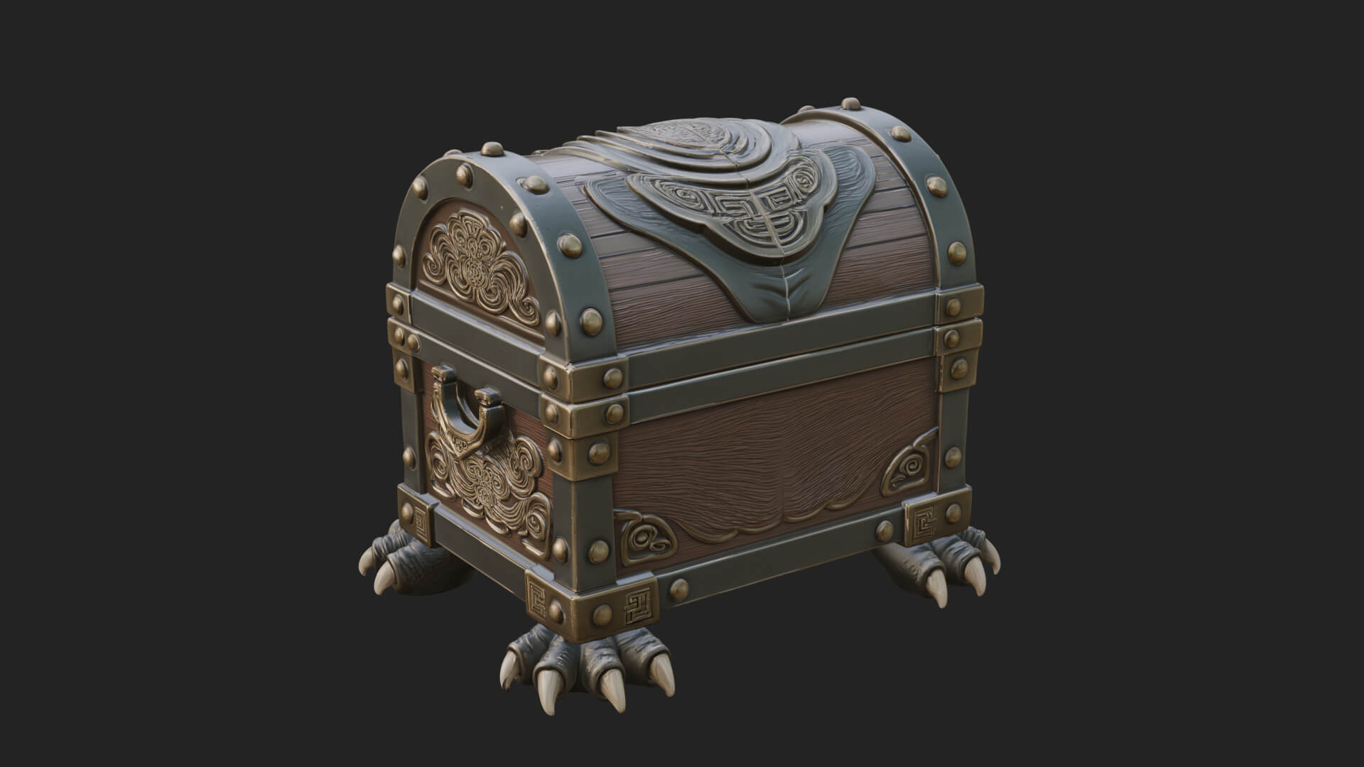 Fanged Mimic Chest Statue Design 1 3D Print Model 3D Model