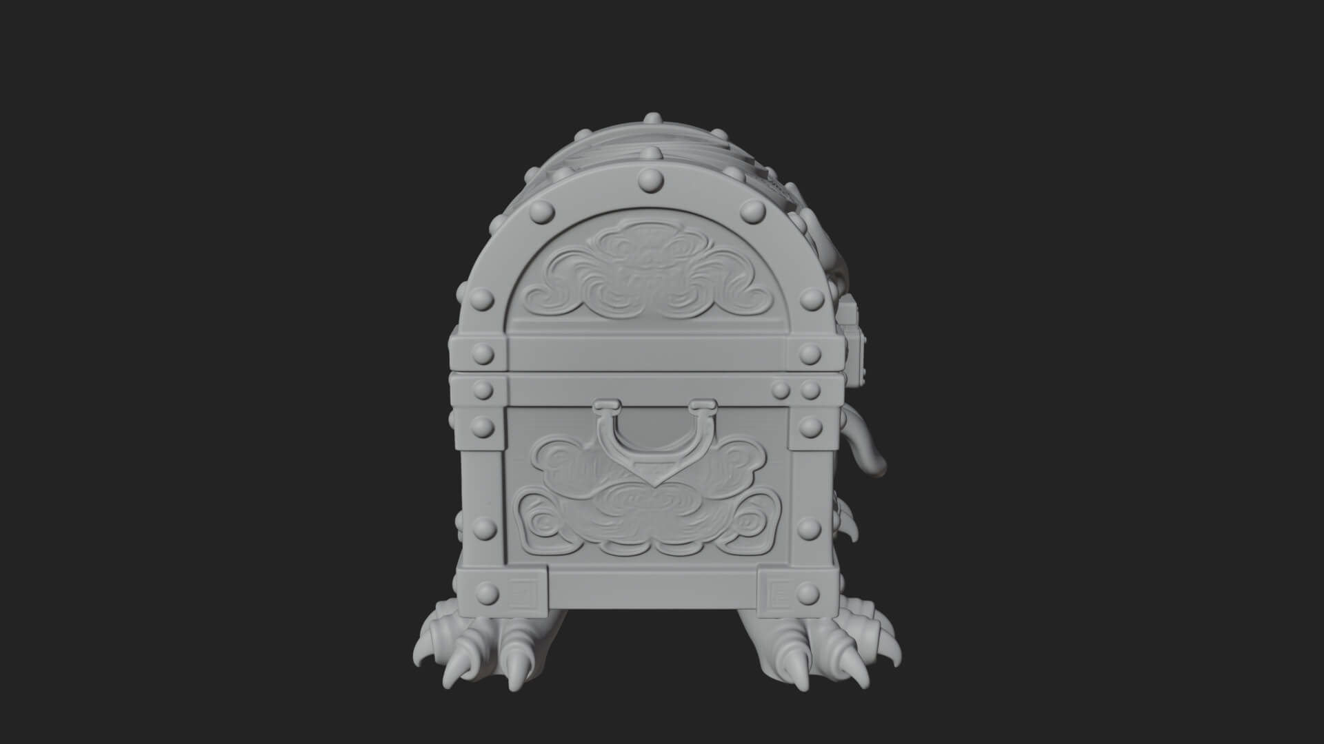 Fanged Mimic Chest Statue Design 1 3D Print Model 3D Model