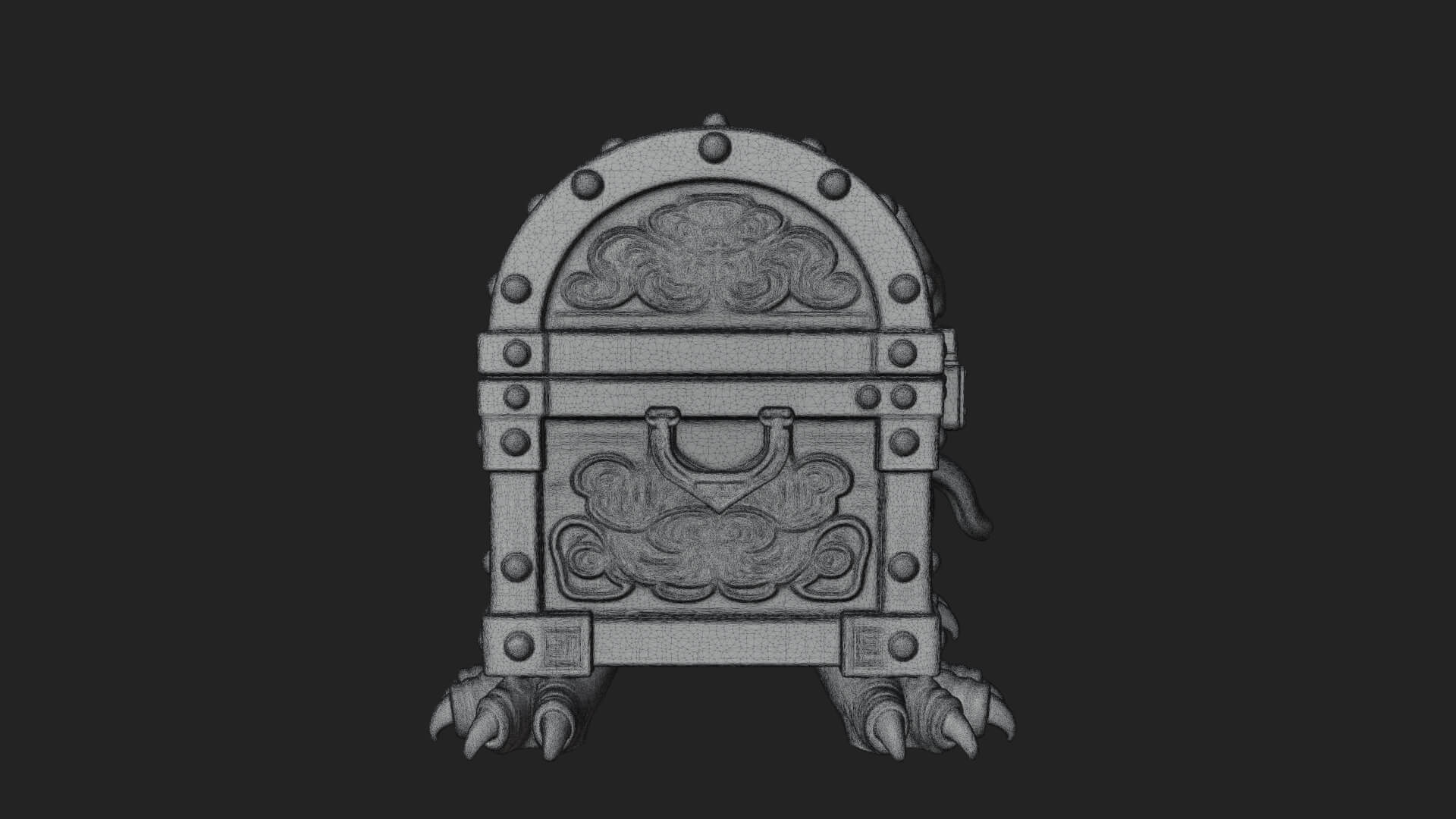 Fanged Mimic Chest Statue Design 1 3D Print Model 3D Model