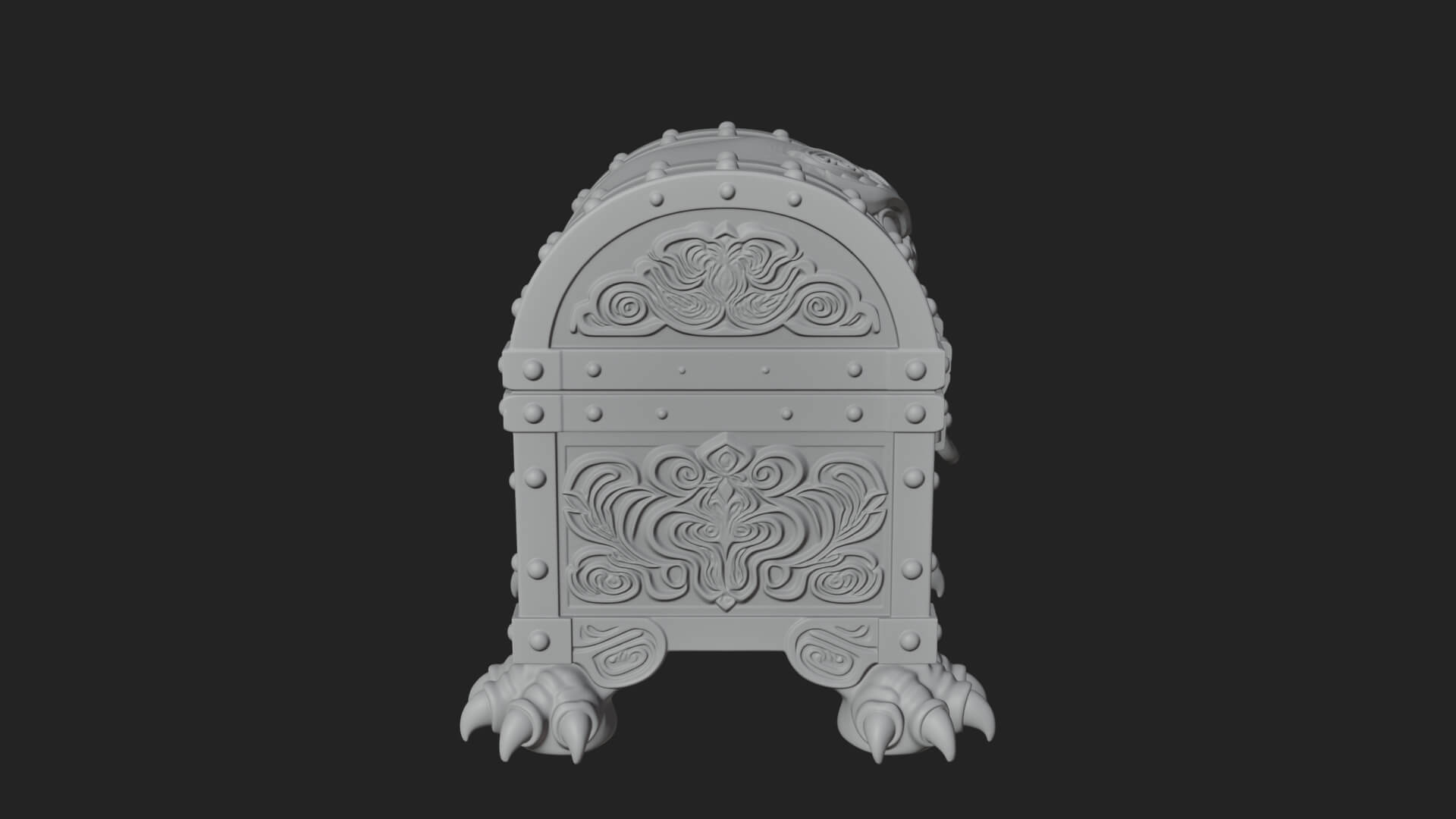 Fanged Mimic Chest Statue Design 2 3D Print Model 3D Model