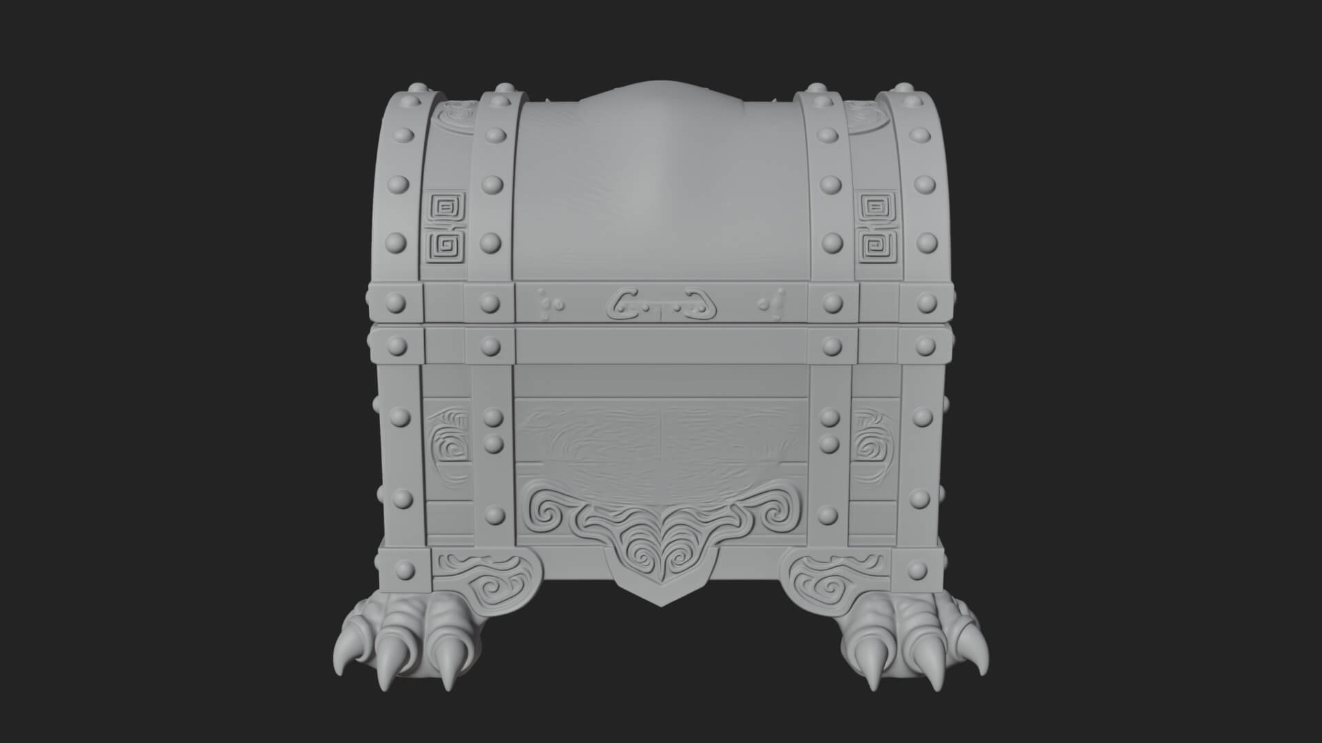 Fanged Mimic Chest Statue Design 2 3D Print Model 3D Model