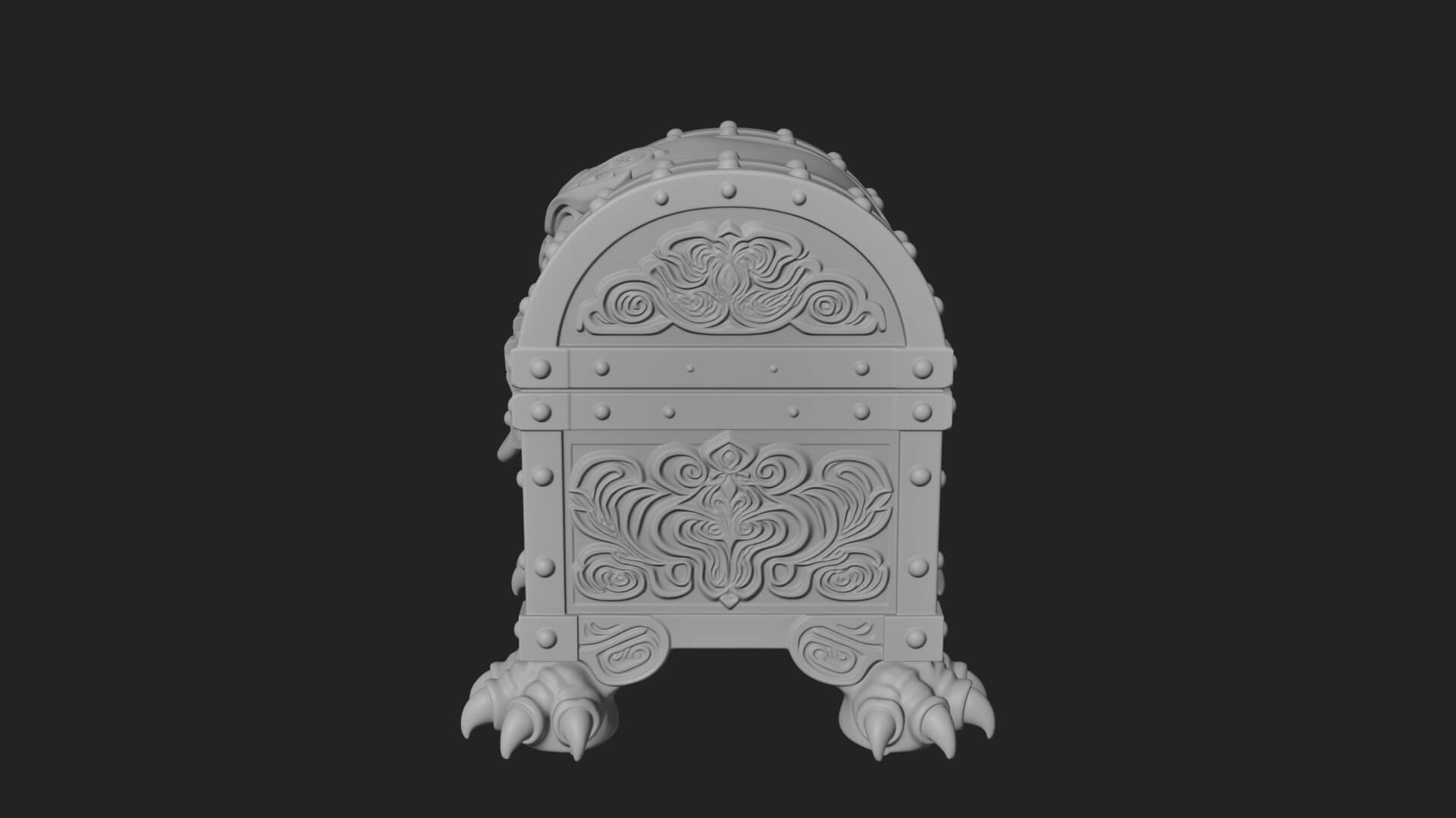 Fanged Mimic Chest Statue Design 2 3D Print Model 3D Model