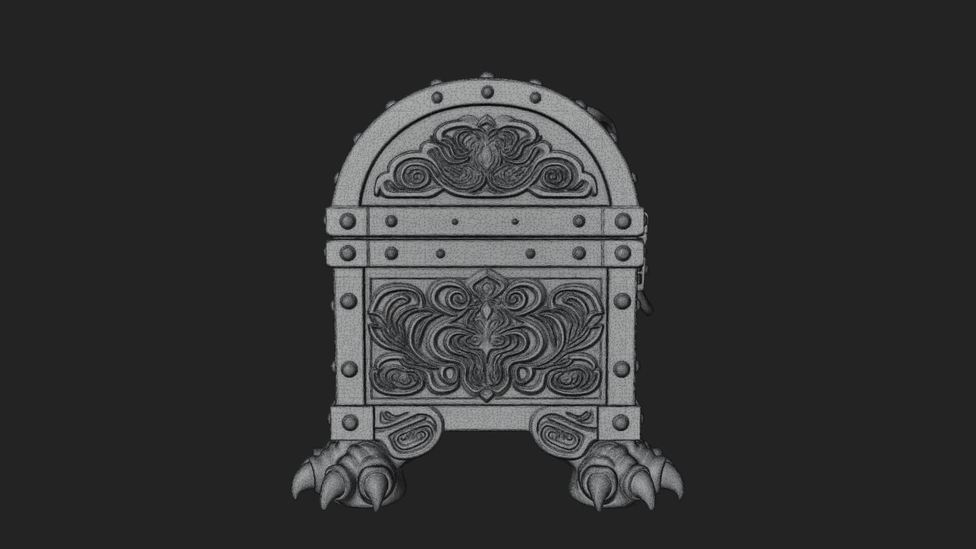 Fanged Mimic Chest Statue Design 2 3D Print Model 3D Model
