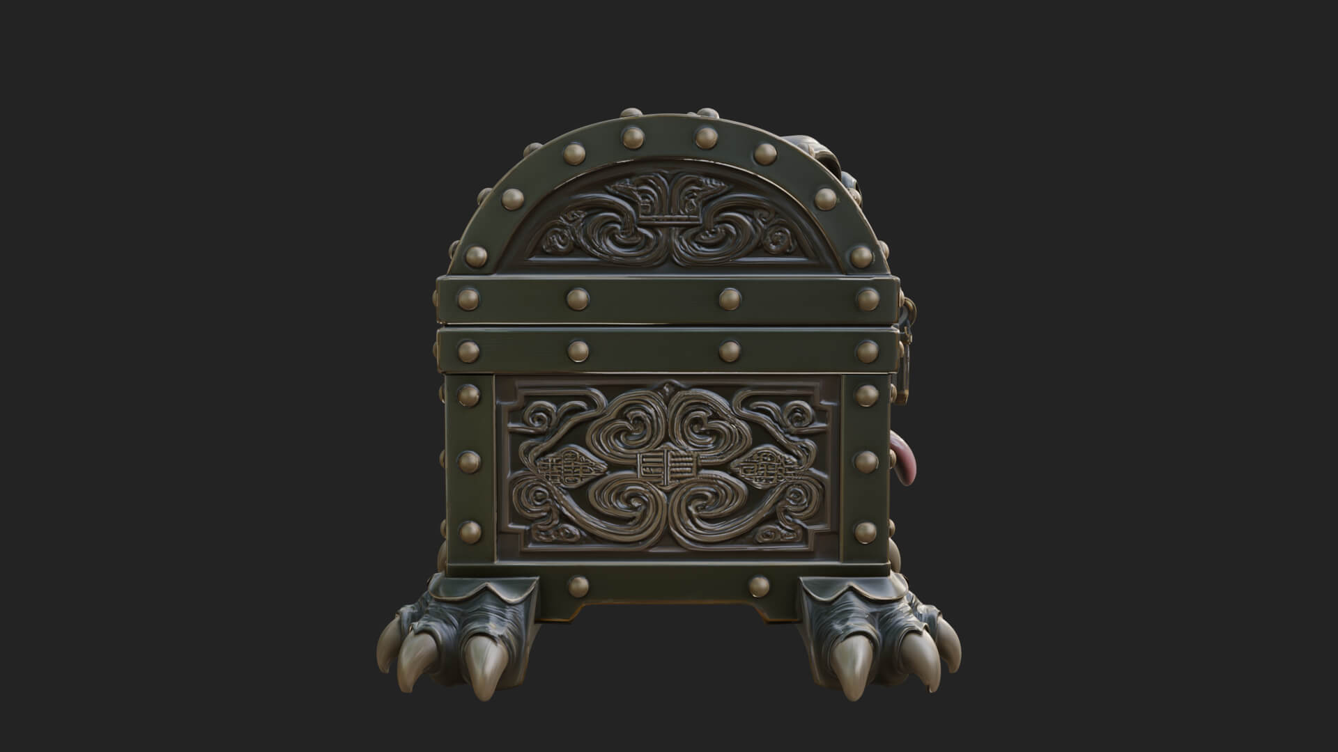 Fanged Mimic Chest Statue Design 3 3D Print Model 3D Model