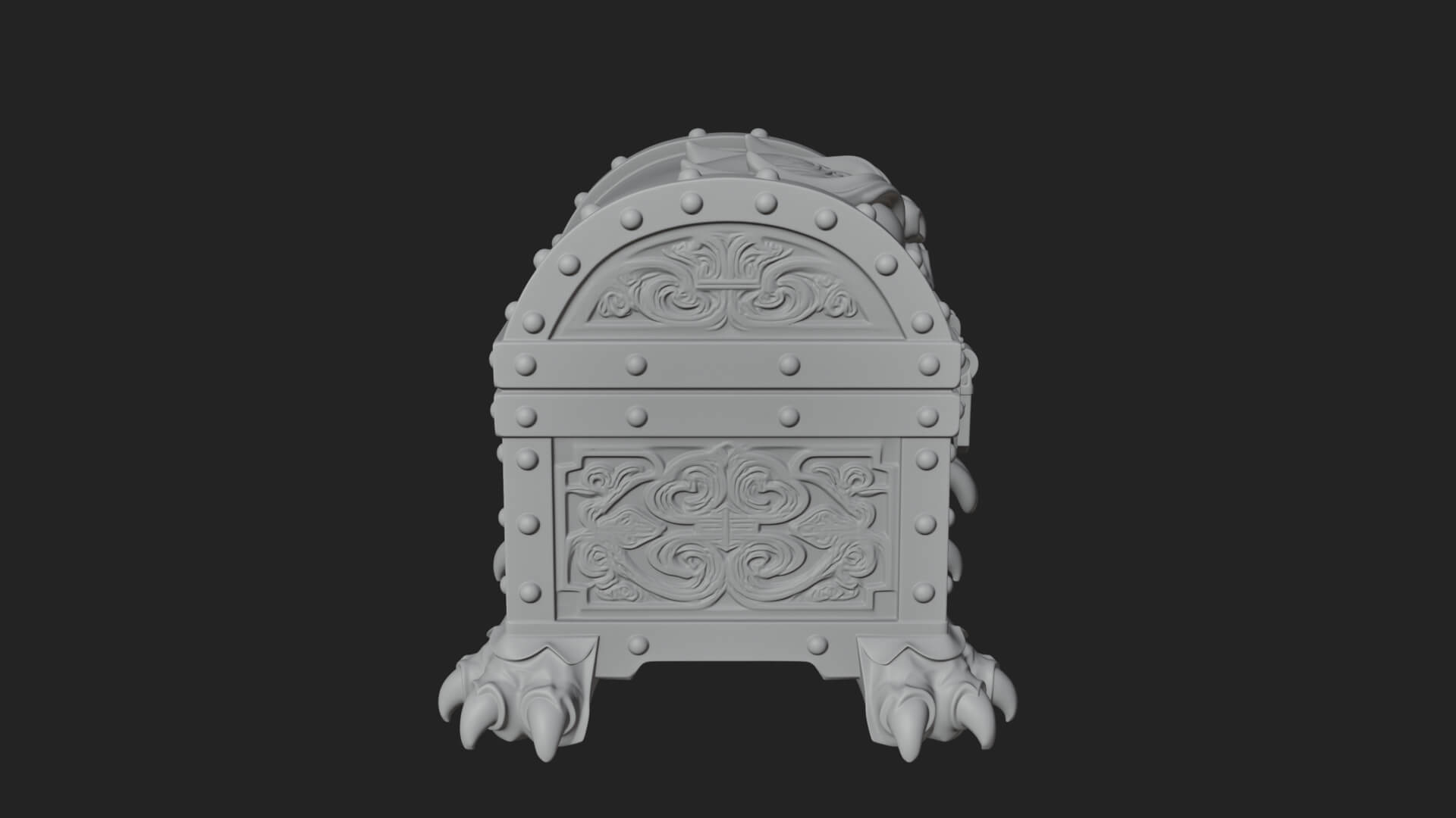 Fanged Mimic Chest Statue Design 3 3D Print Model 3D Model