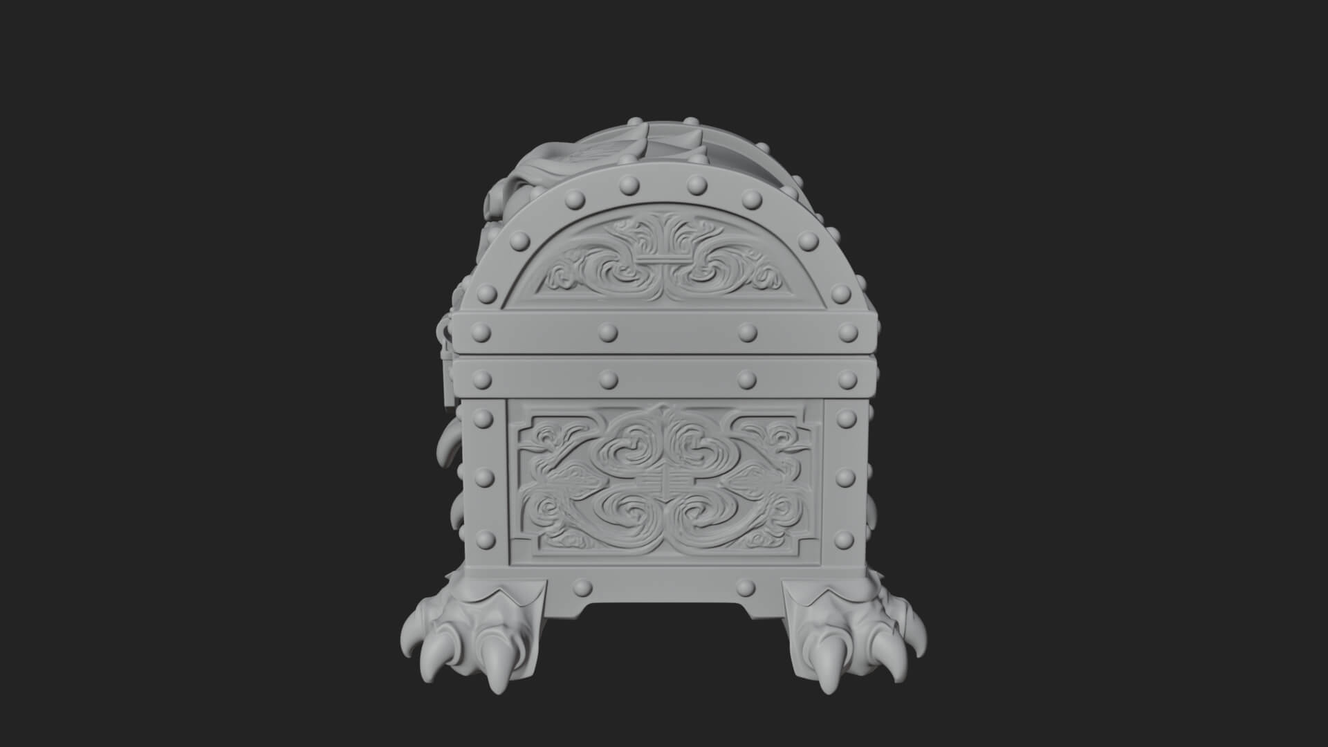 Fanged Mimic Chest Statue Design 3 3D Print Model 3D Model