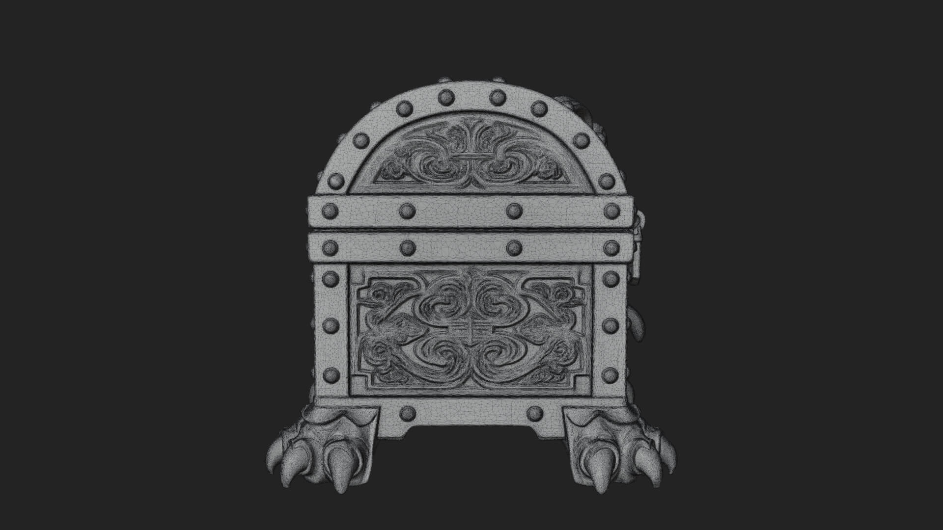 Fanged Mimic Chest Statue Design 3 3D Print Model 3D Model