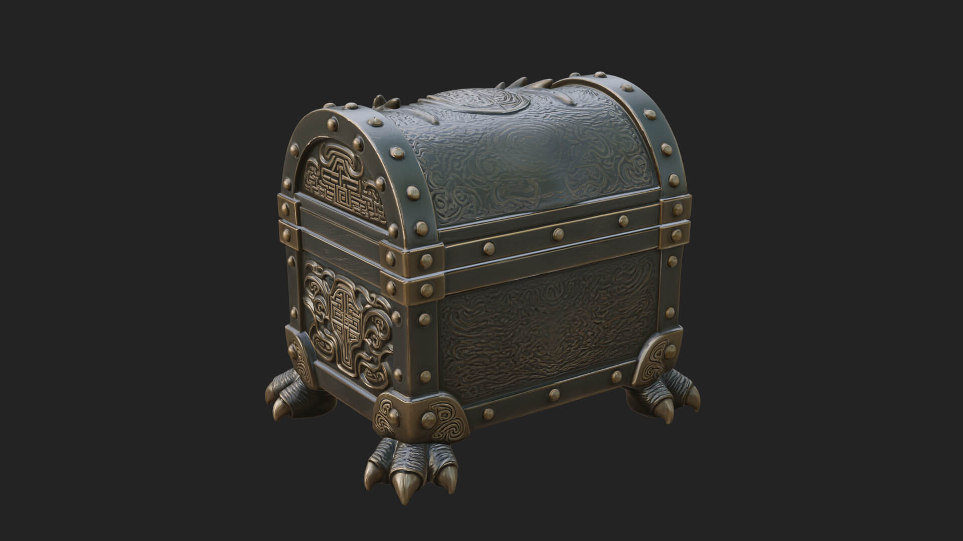 Fanged Mimic Chest Statue Design 4 3D Print Model 3D Model