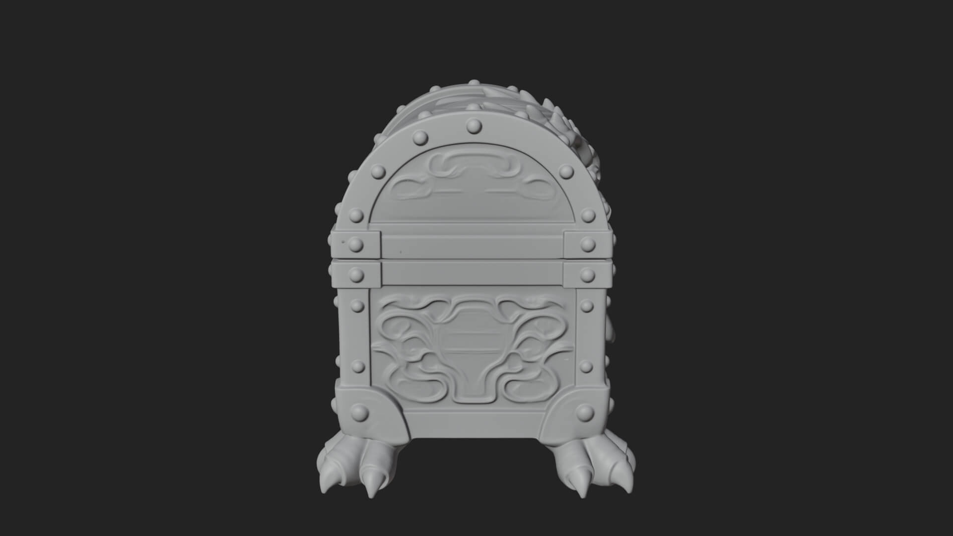 Fanged Mimic Chest Statue Design 4 3D Print Model 3D Model