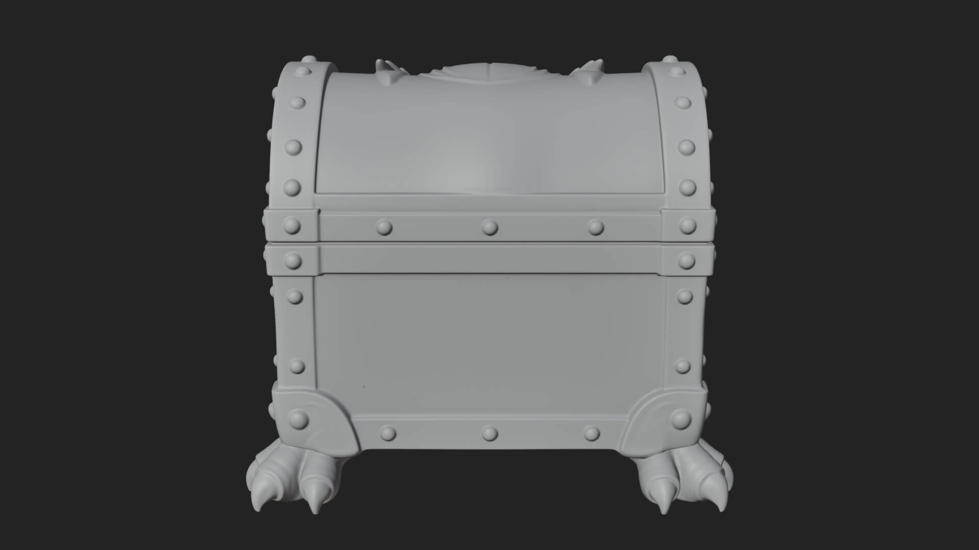 Fanged Mimic Chest Statue Design 4 3D Print Model 3D Model