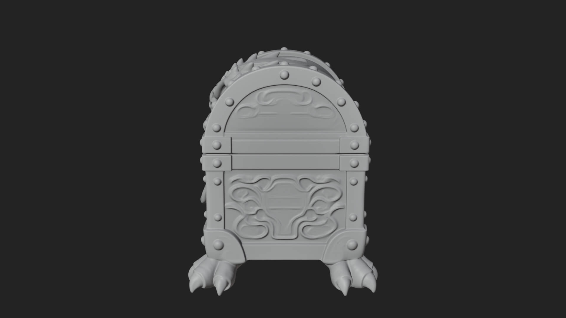 Fanged Mimic Chest Statue Design 4 3D Print Model 3D Model