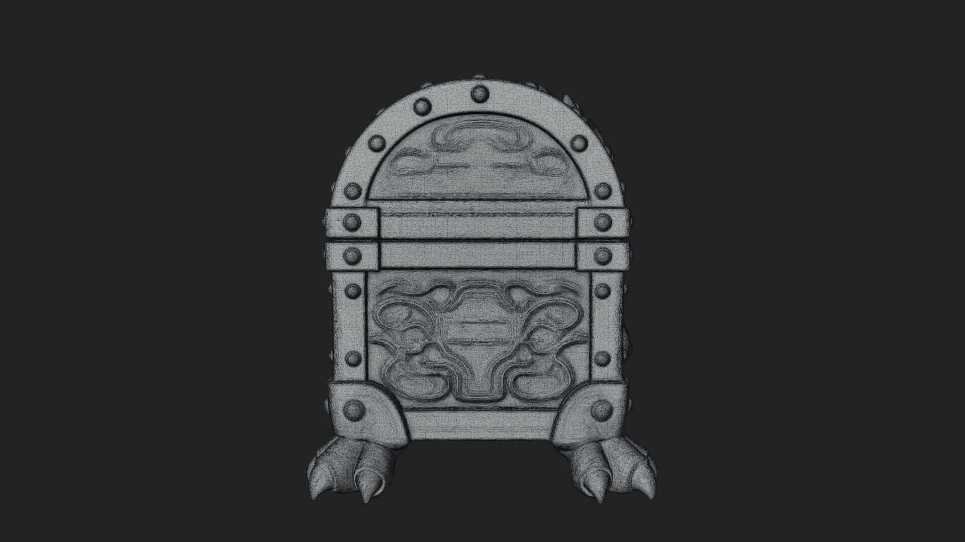 Fanged Mimic Chest Statue Design 4 3D Print Model 3D Model