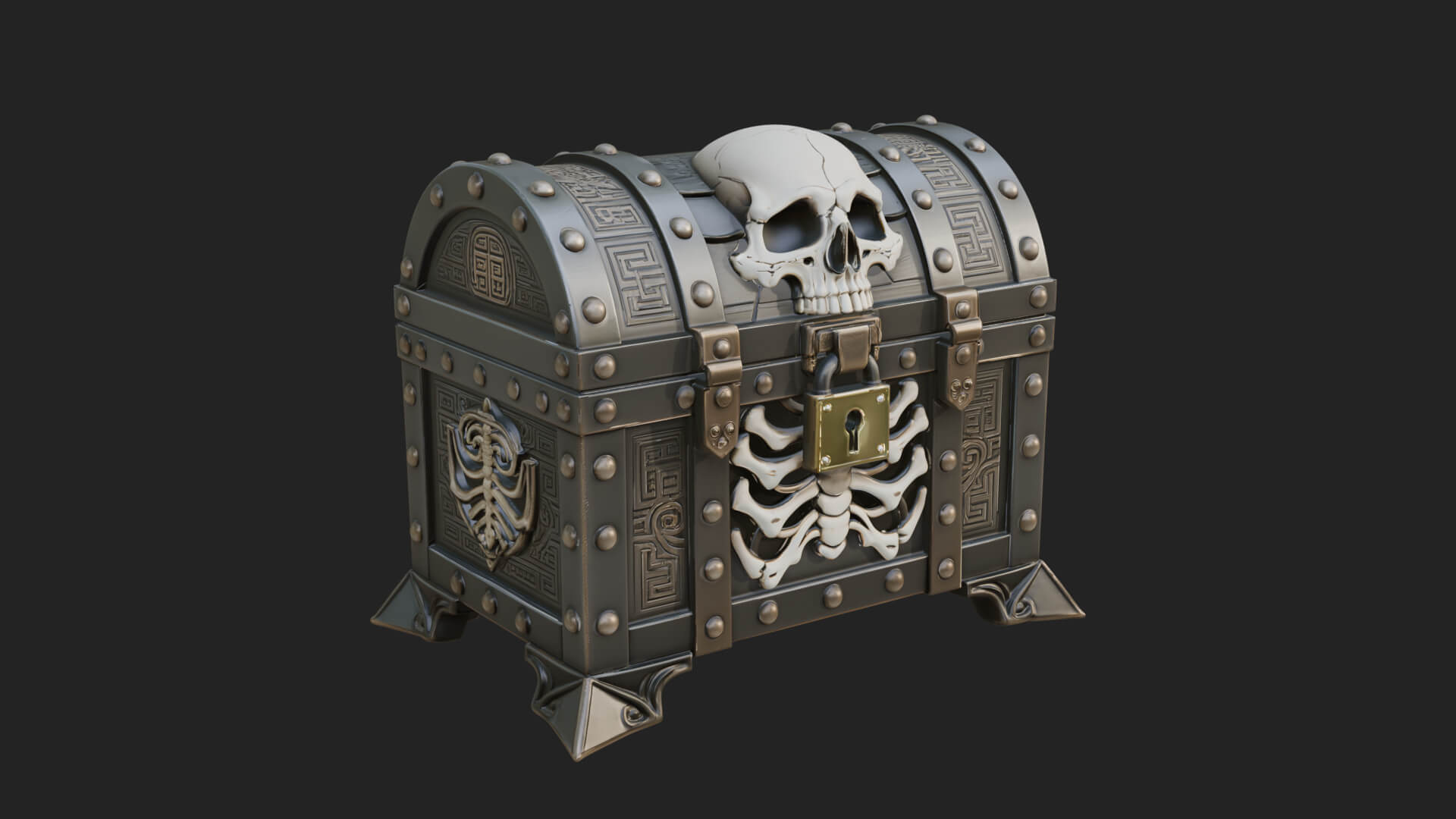 Fanged Mimic Chest Statue Design 5 3D Print Model 3D Model