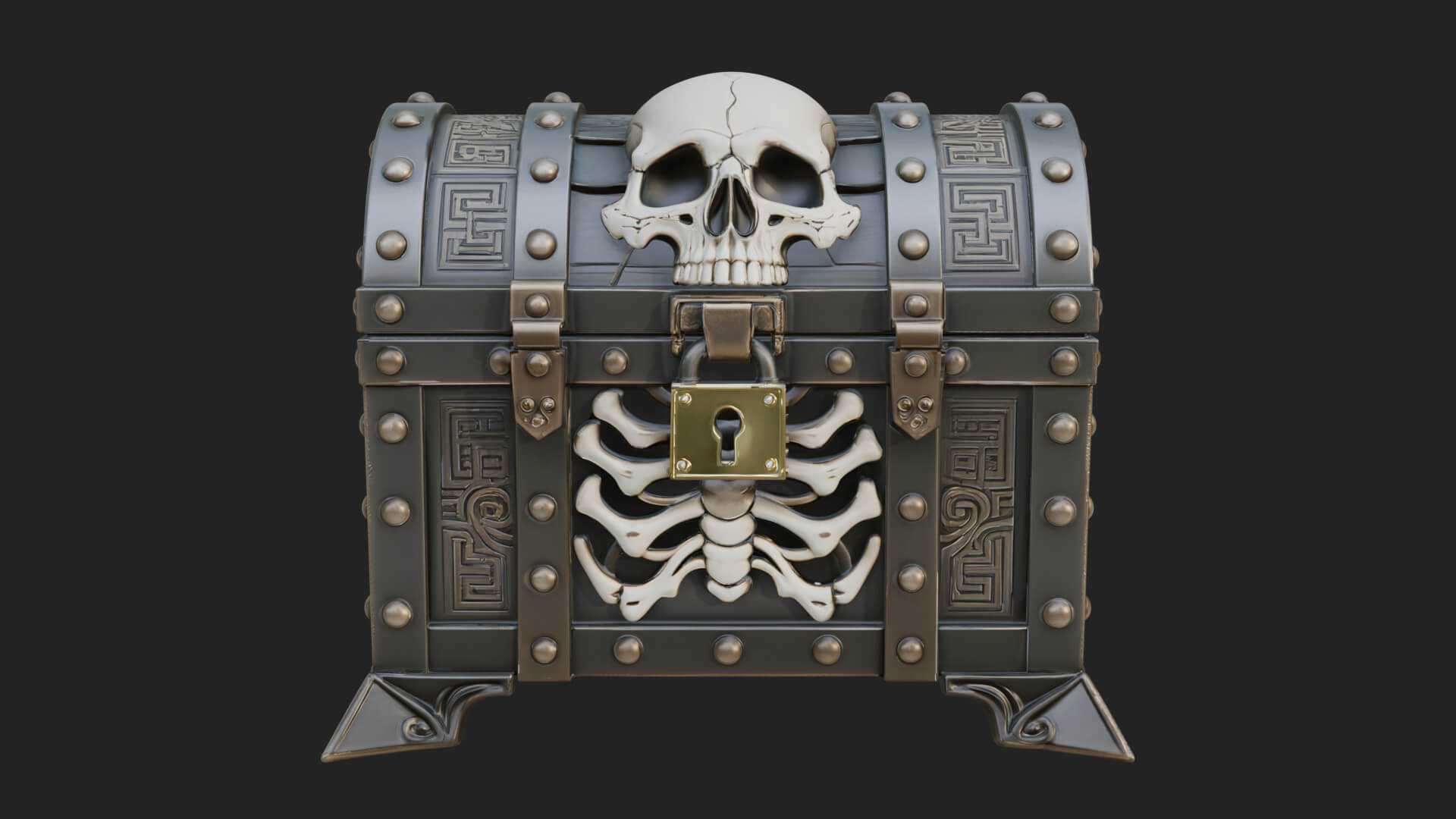 Fanged Mimic Chest Statue Design 5 3D Print Model 3D Model