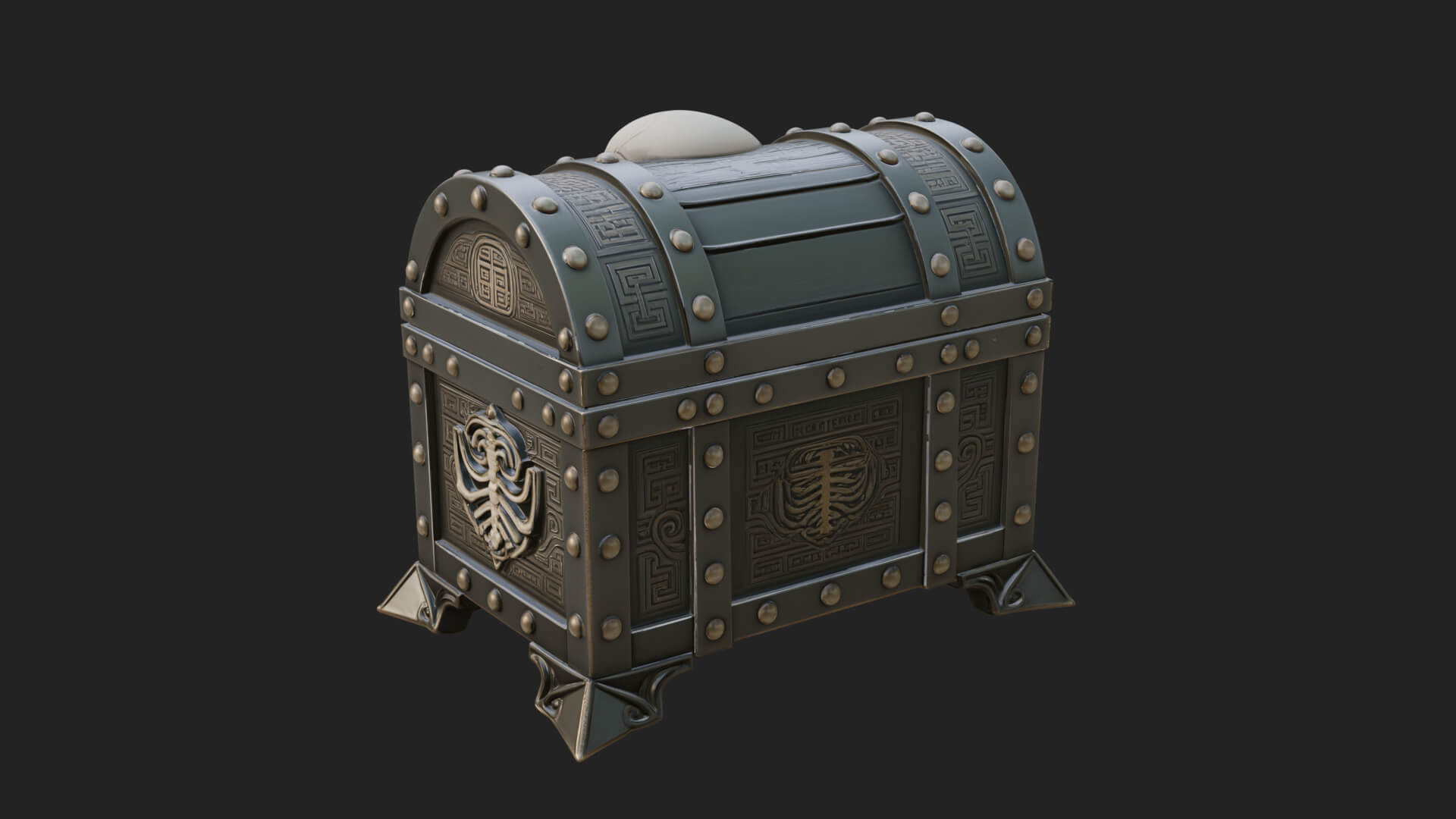 Fanged Mimic Chest Statue Design 5 3D Print Model 3D Model