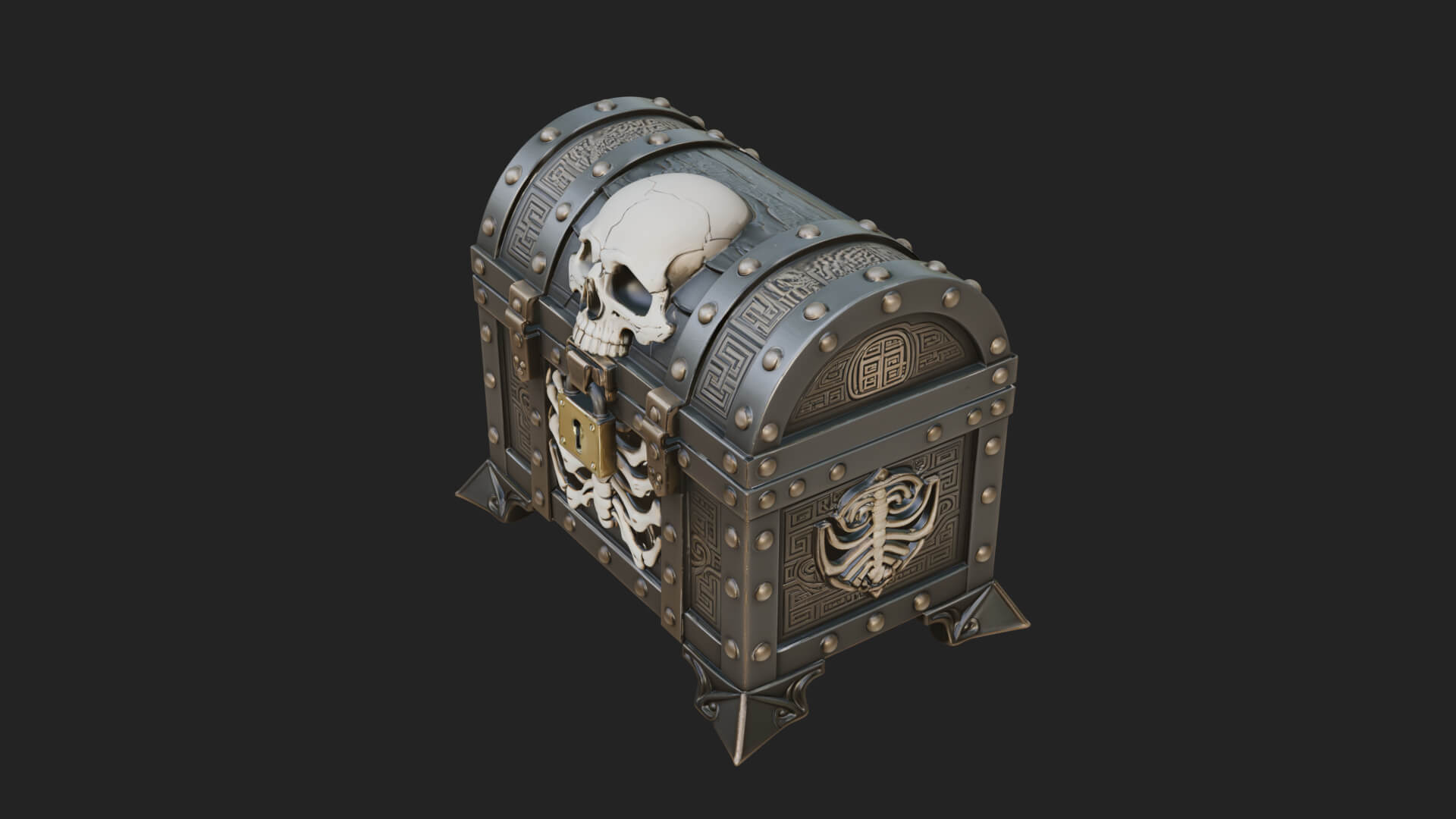 Fanged Mimic Chest Statue Design 5 3D Print Model 3D Model