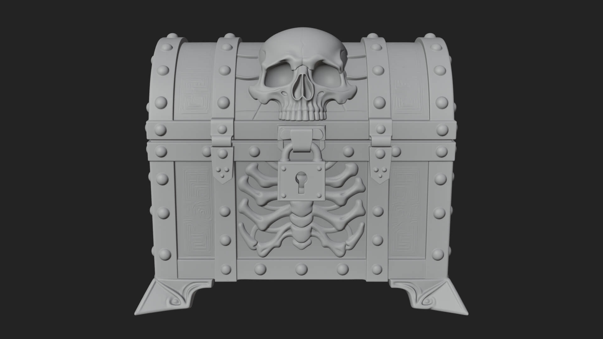 Fanged Mimic Chest Statue Design 5 3D Print Model 3D Model