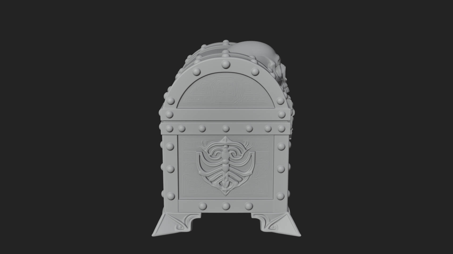 Fanged Mimic Chest Statue Design 5 3D Print Model 3D Model