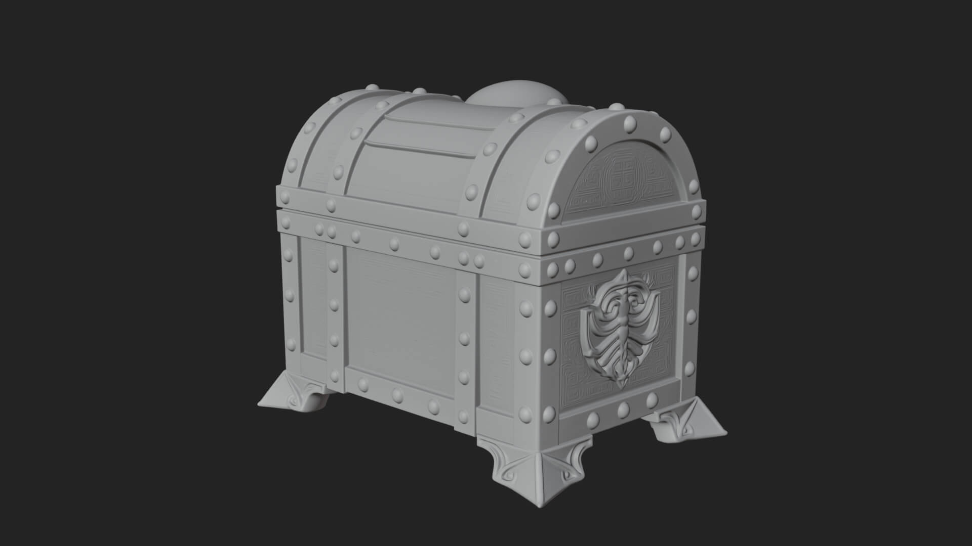 Fanged Mimic Chest Statue Design 5 3D Print Model 3D Model