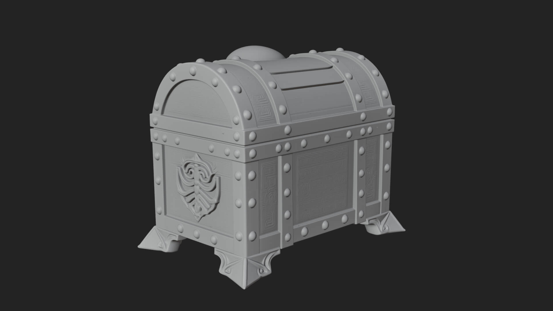 Fanged Mimic Chest Statue Design 5 3D Print Model 3D Model