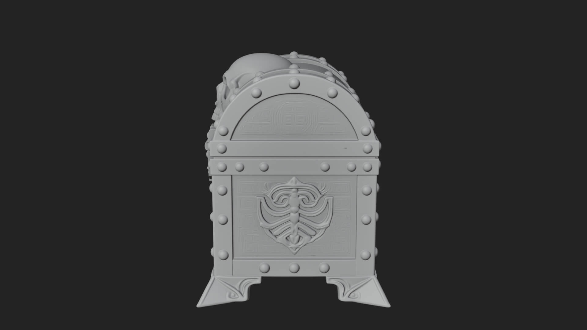 Fanged Mimic Chest Statue Design 5 3D Print Model 3D Model