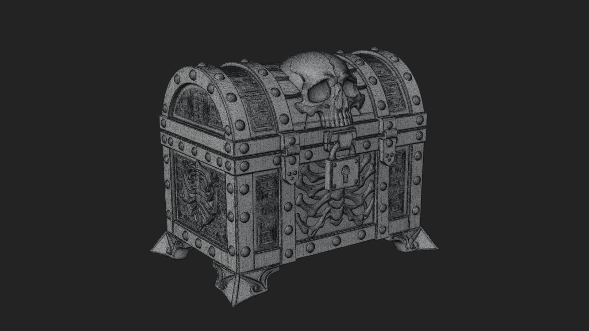 Fanged Mimic Chest Statue Design 5 3D Print Model 3D Model
