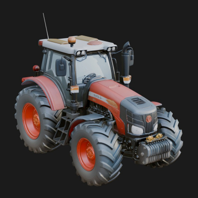 Farm Tractor Model Design 18 3D Print Model
