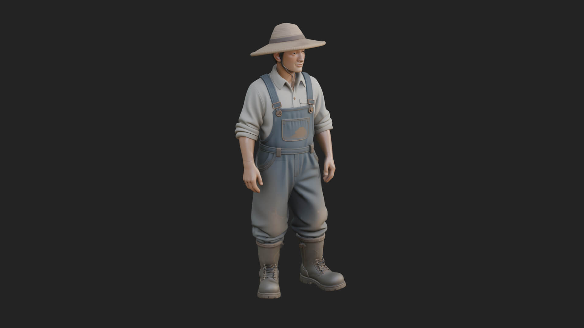Farmer Man Statue Design 10 3D Print Model 3D Model