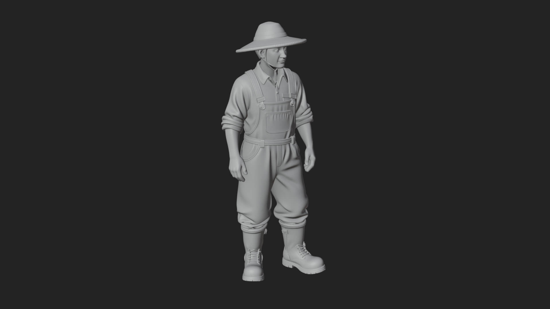 Farmer Man Statue Design 10 3D Print Model 3D Model