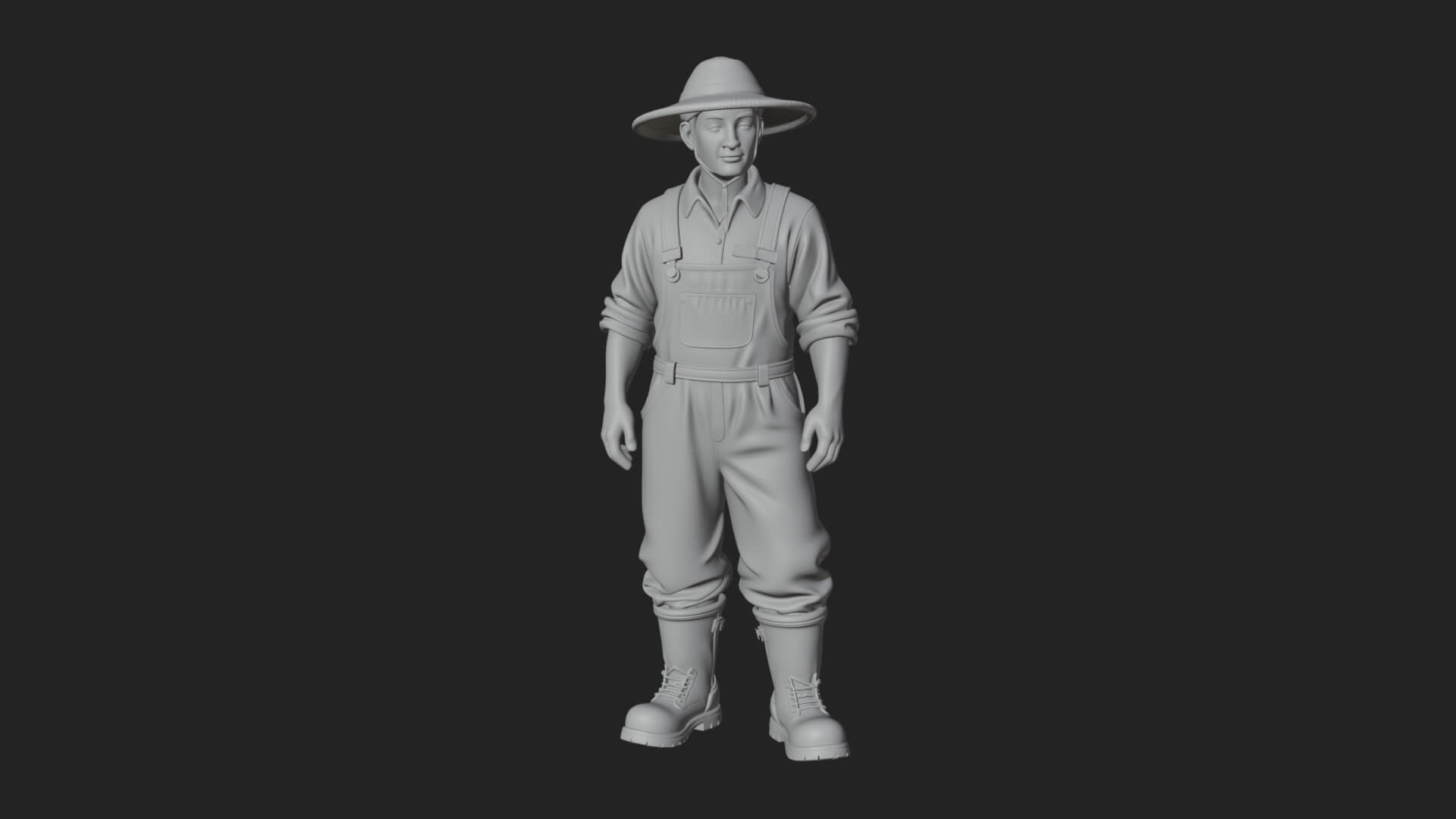 Farmer Man Statue Design 10 3D Print Model 3D Model