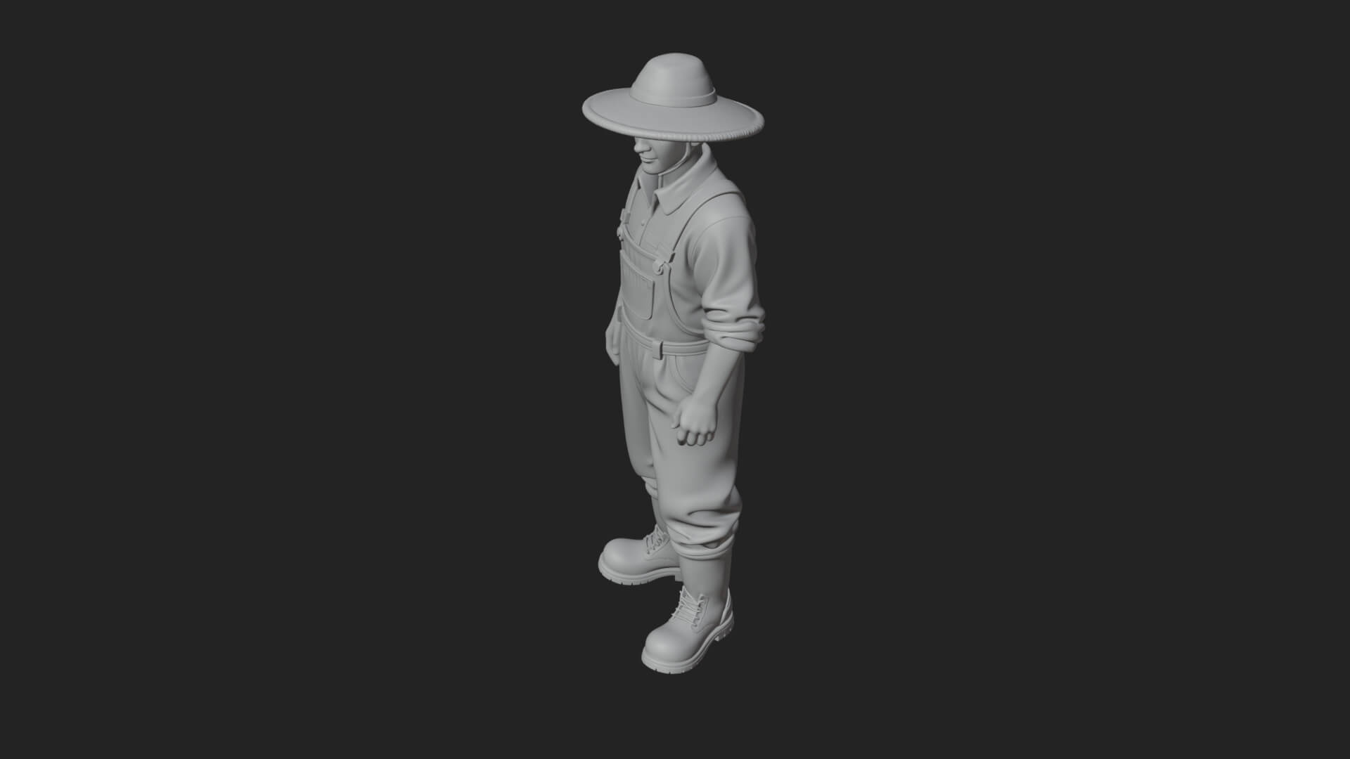 Farmer Man Statue Design 10 3D Print Model 3D Model