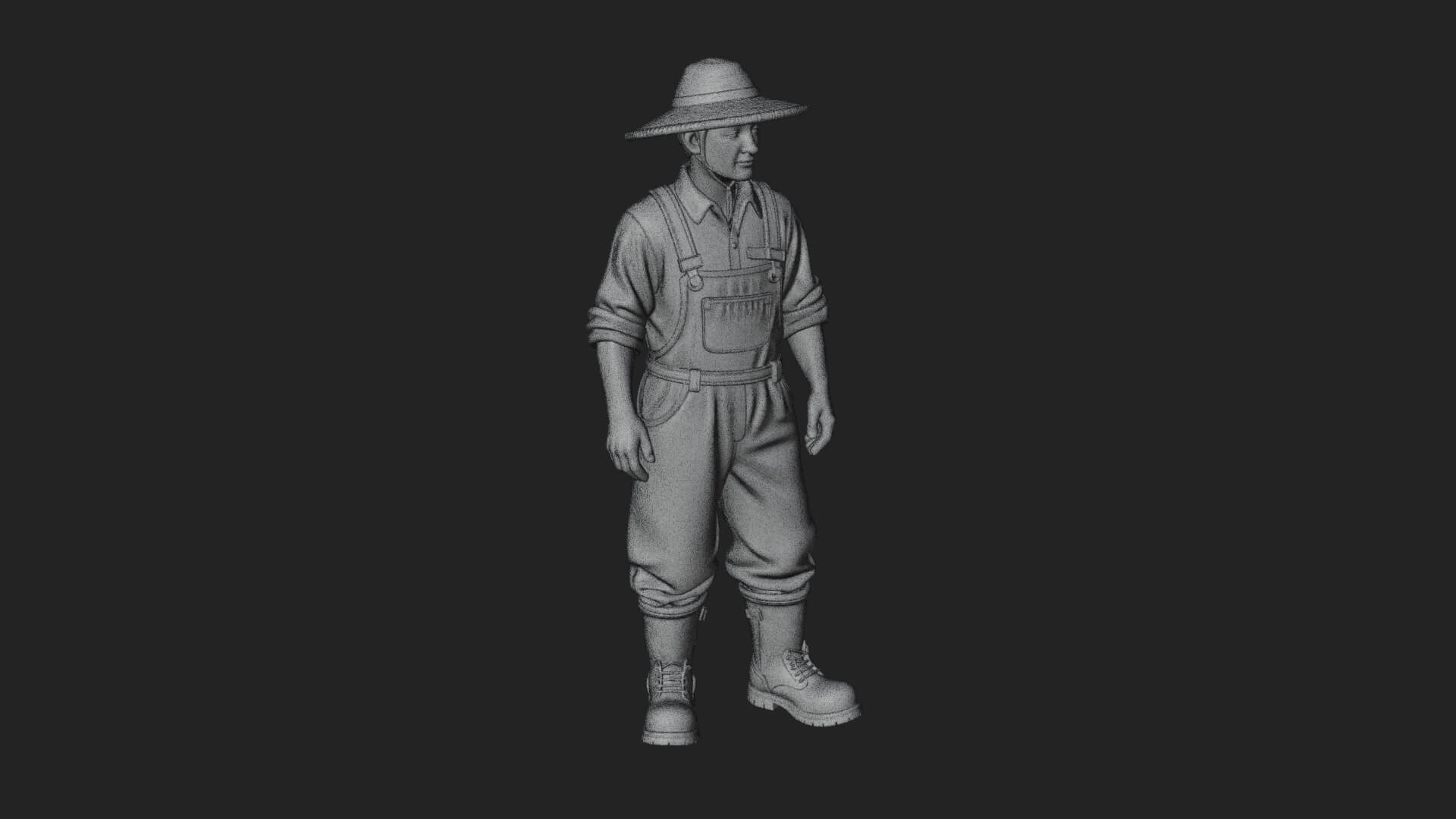Farmer Man Statue Design 10 3D Print Model 3D Model