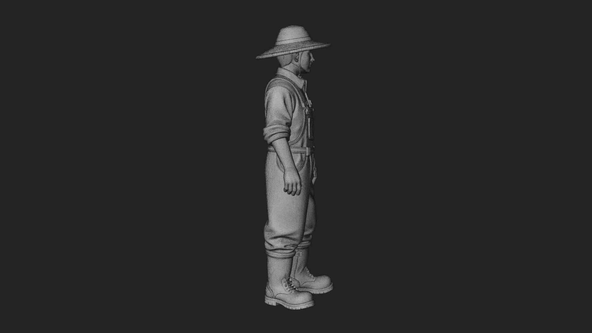 Farmer Man Statue Design 10 3D Print Model 3D Model